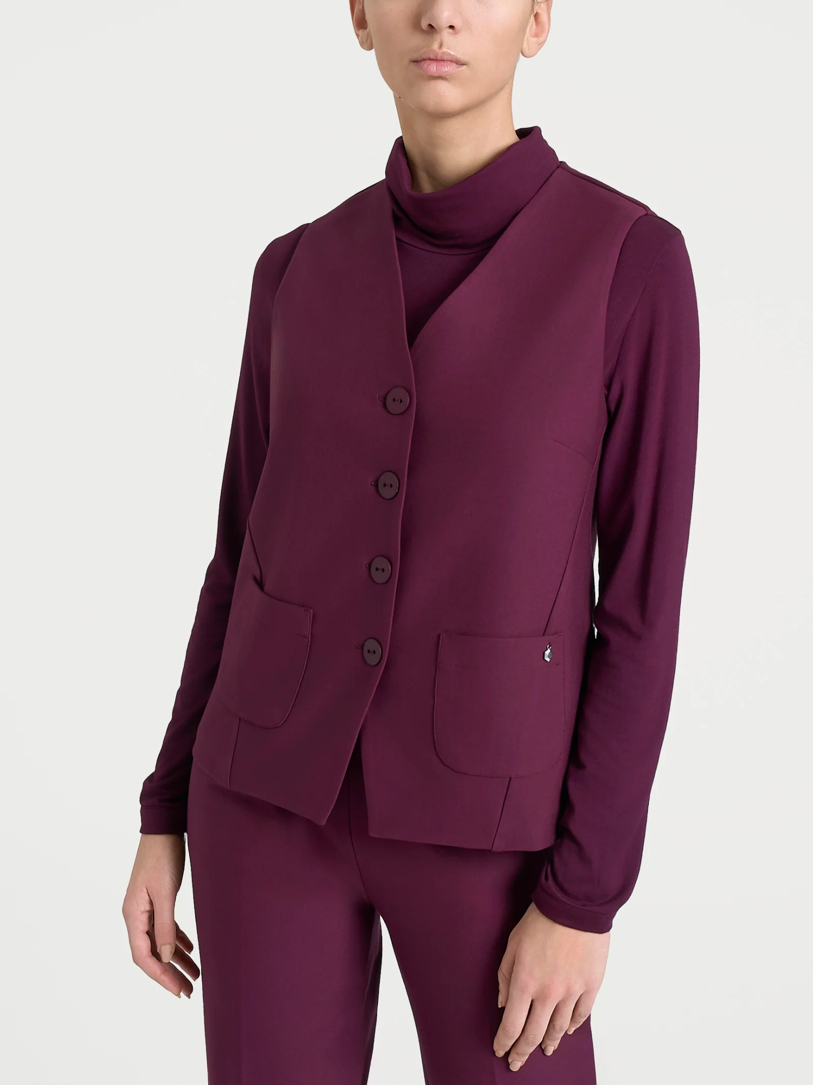 Gilet con quattro bottoni in Compact - Fig