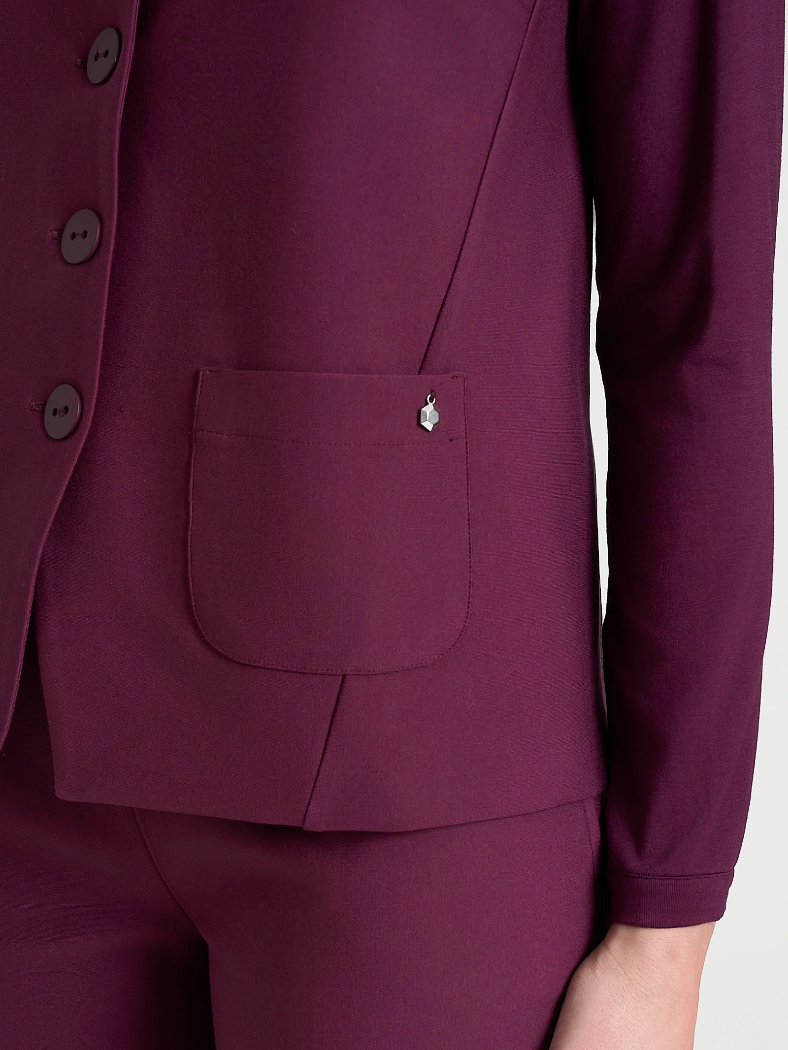 Gilet con quattro bottoni in Compact - Fig - Image 3