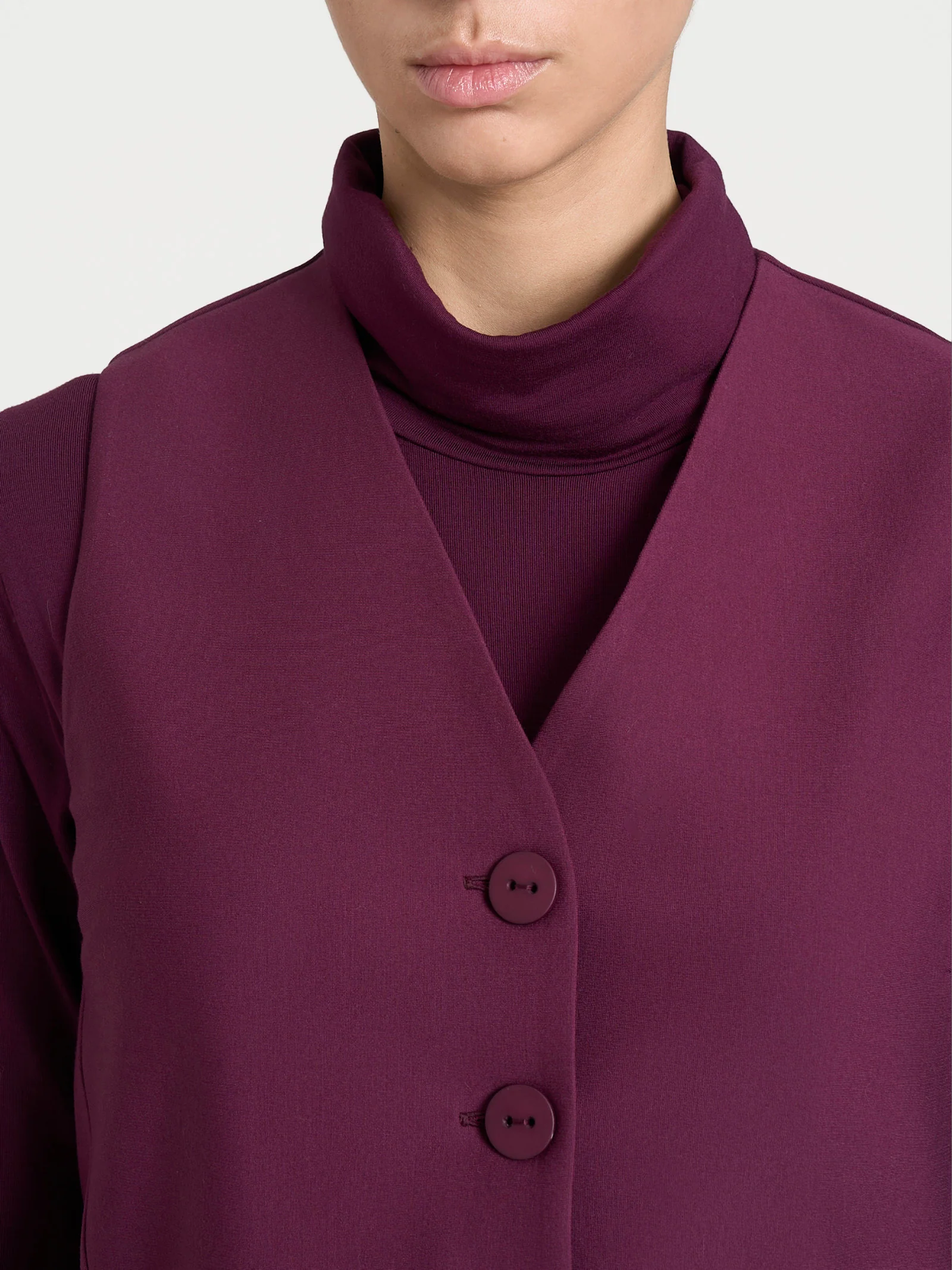 Gilet con quattro bottoni in Compact - Fig - Image 4
