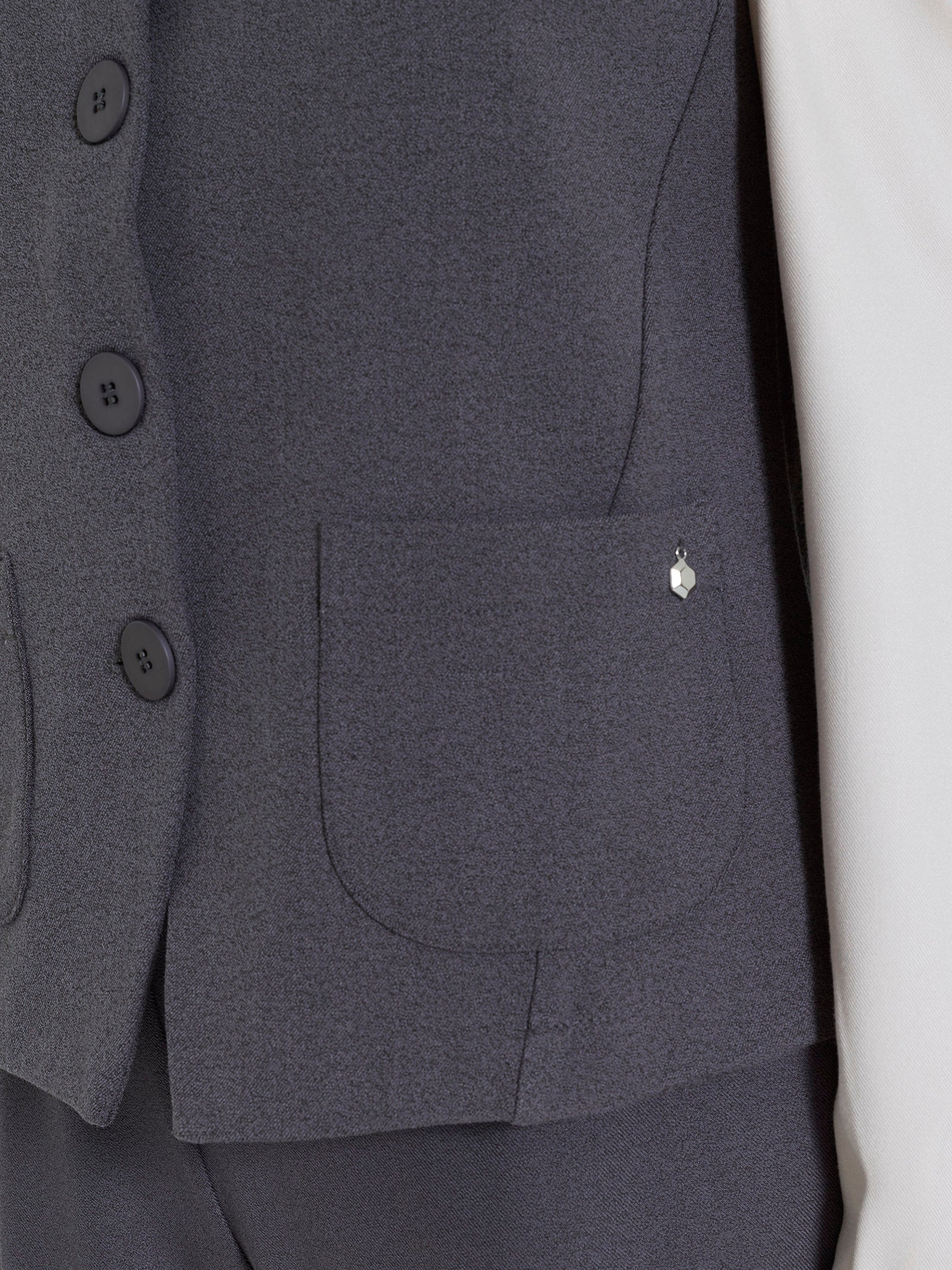 Gilet con quattro bottoni in Flannel Twill - Ardesia Mel. - Image 3