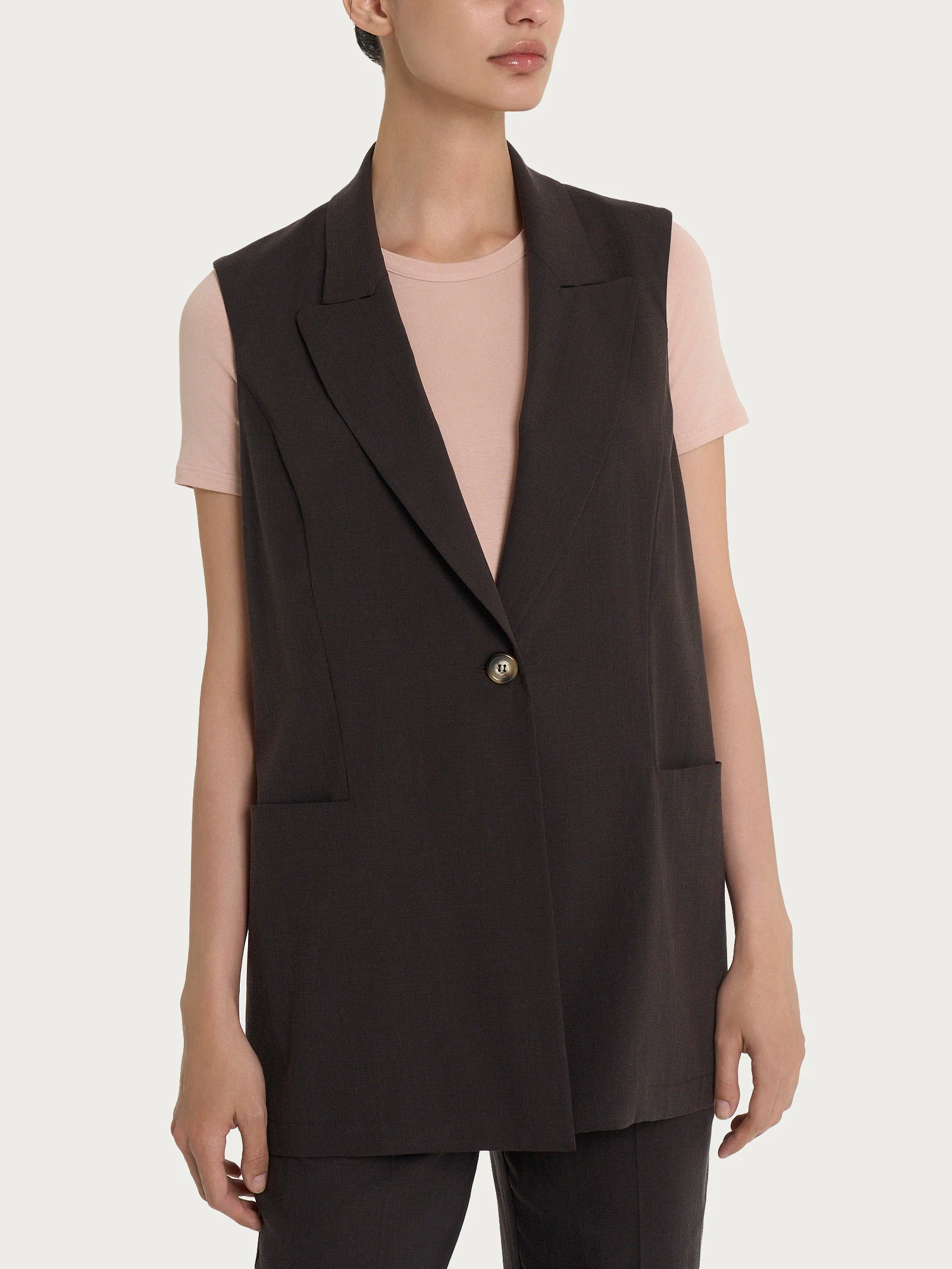 Gilet lungo in Super Natural - Chocolate Torte