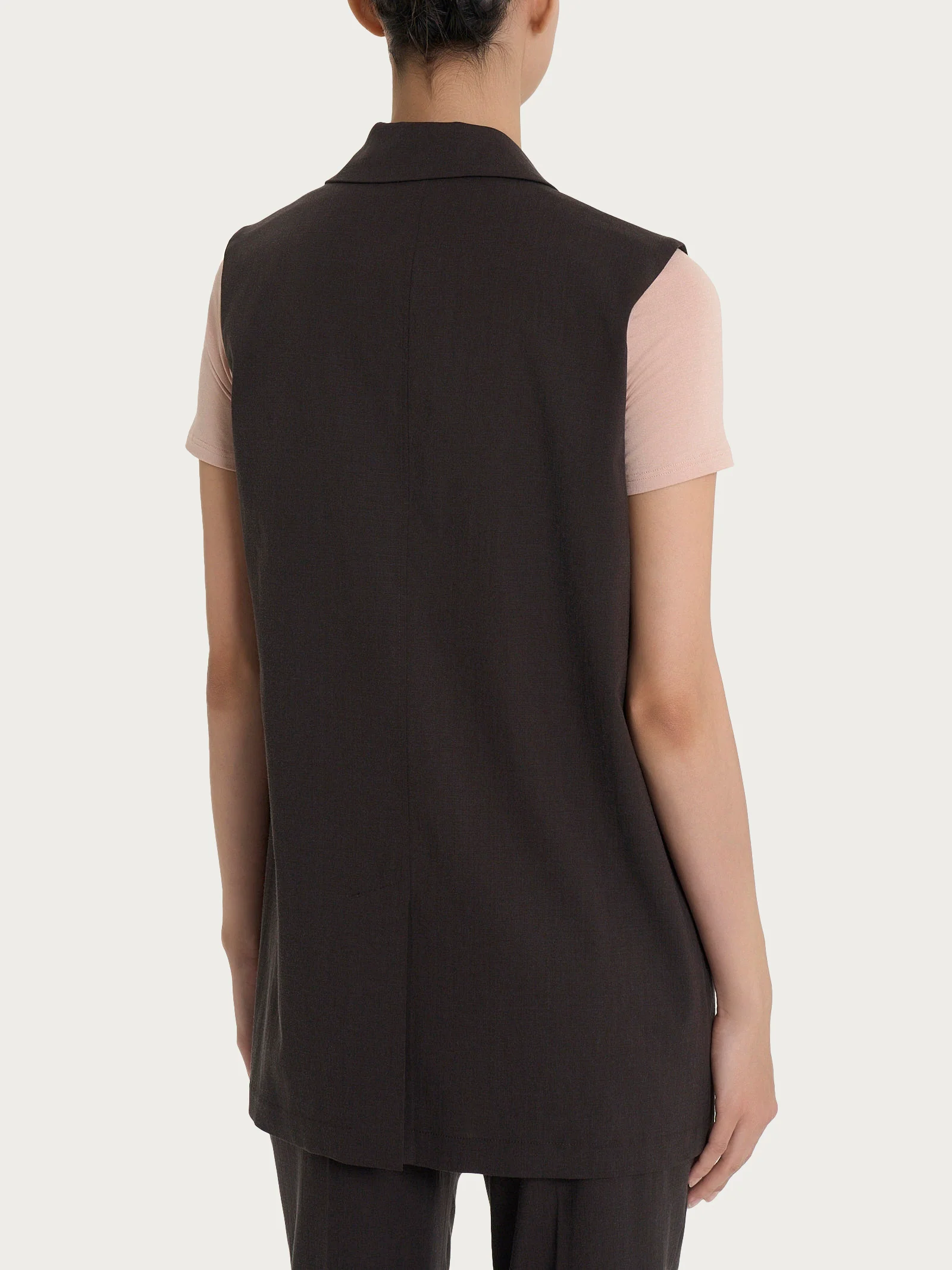 Gilet lungo in Super Natural - Chocolate Torte - Image 3