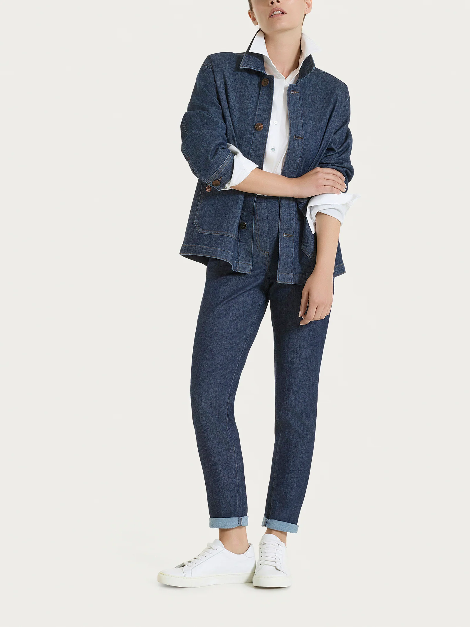 Giubbotto in Light Denim - Indigo - Image 4