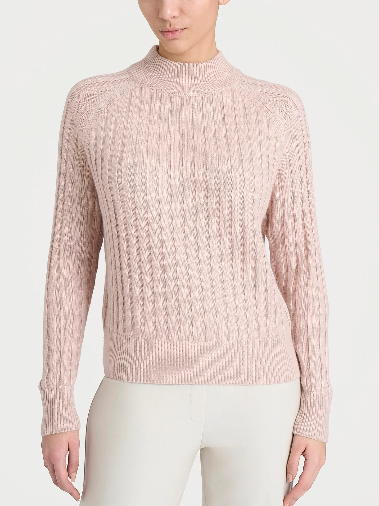 Lupetto con coste in Natural Soft - Cameo Rose