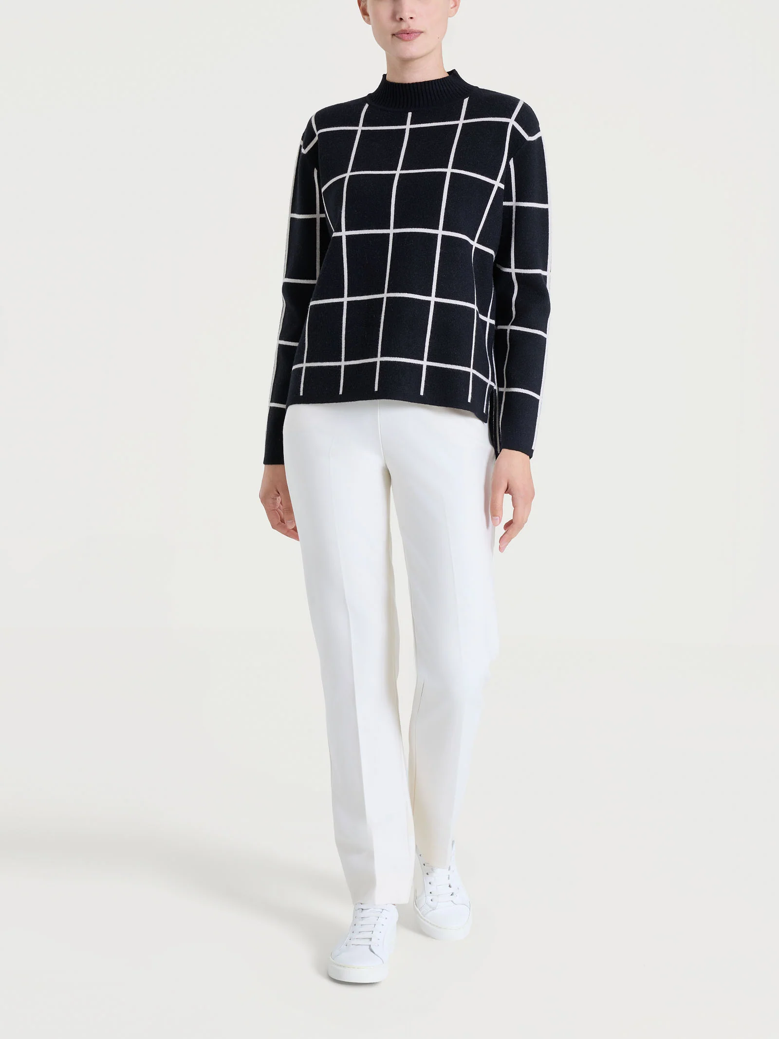 Lupetto con fantasia check in Super Soft - Fant.Nero - Image 5