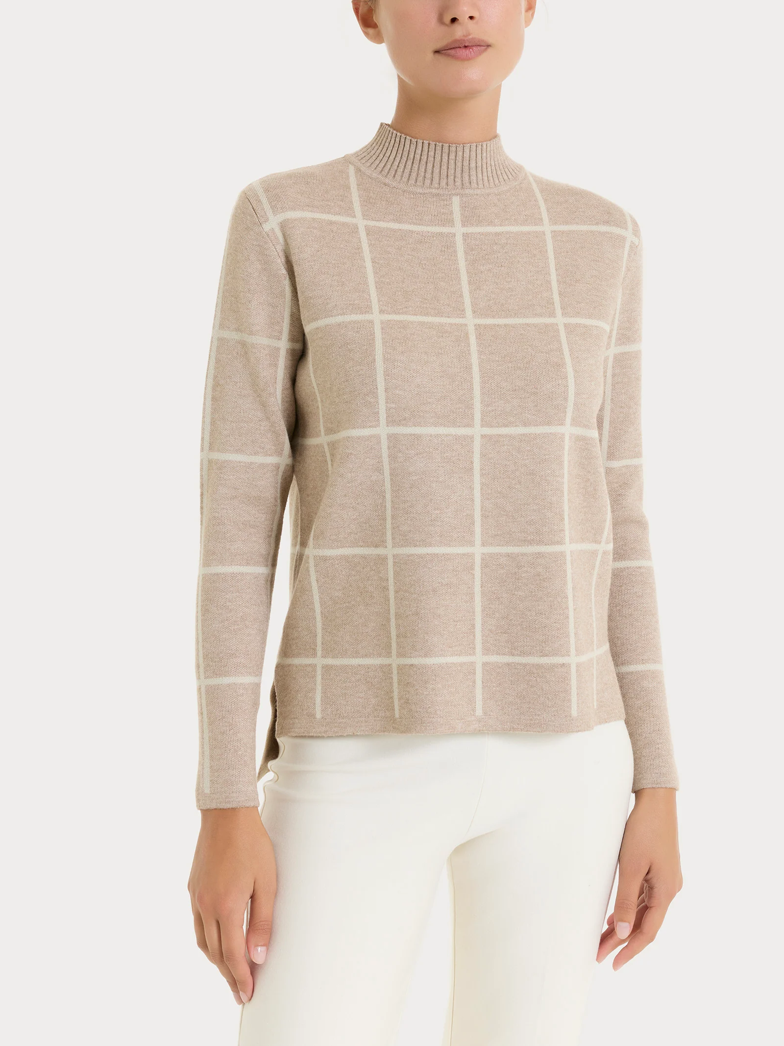 Lupetto con fantasia check in Super Soft - Fant.Cammello Mel.