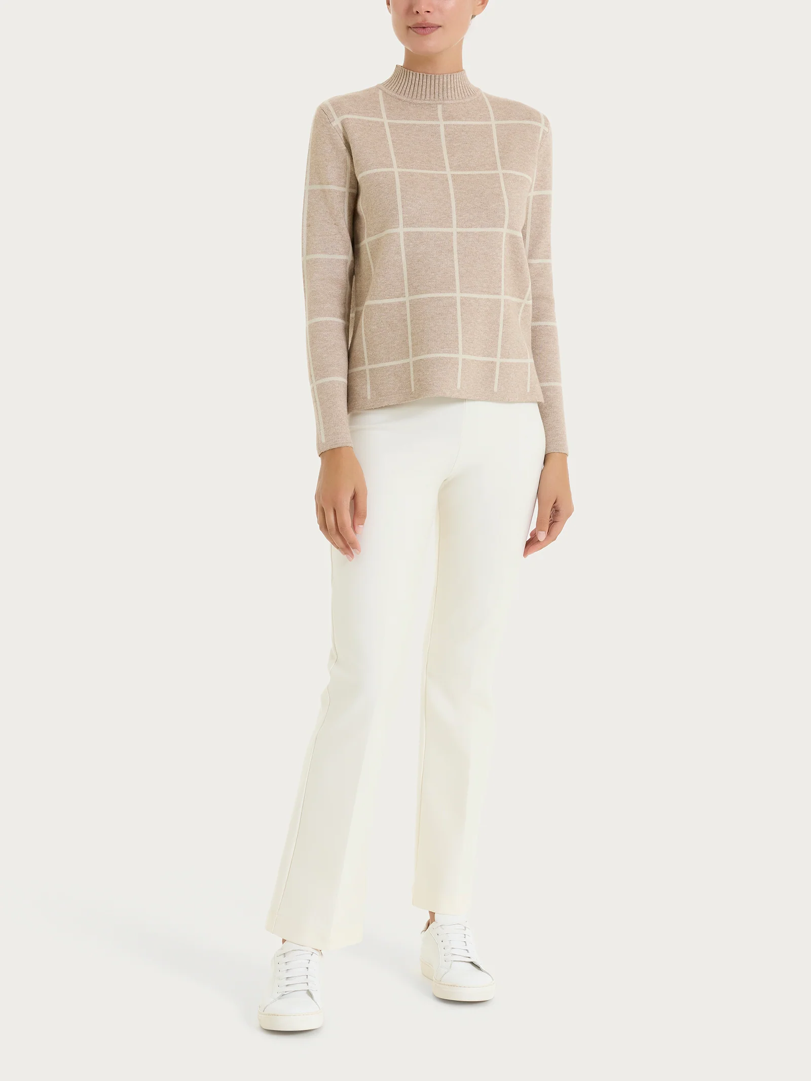 Lupetto con fantasia check in Super Soft - Fant.Cammello Mel. - Image 4