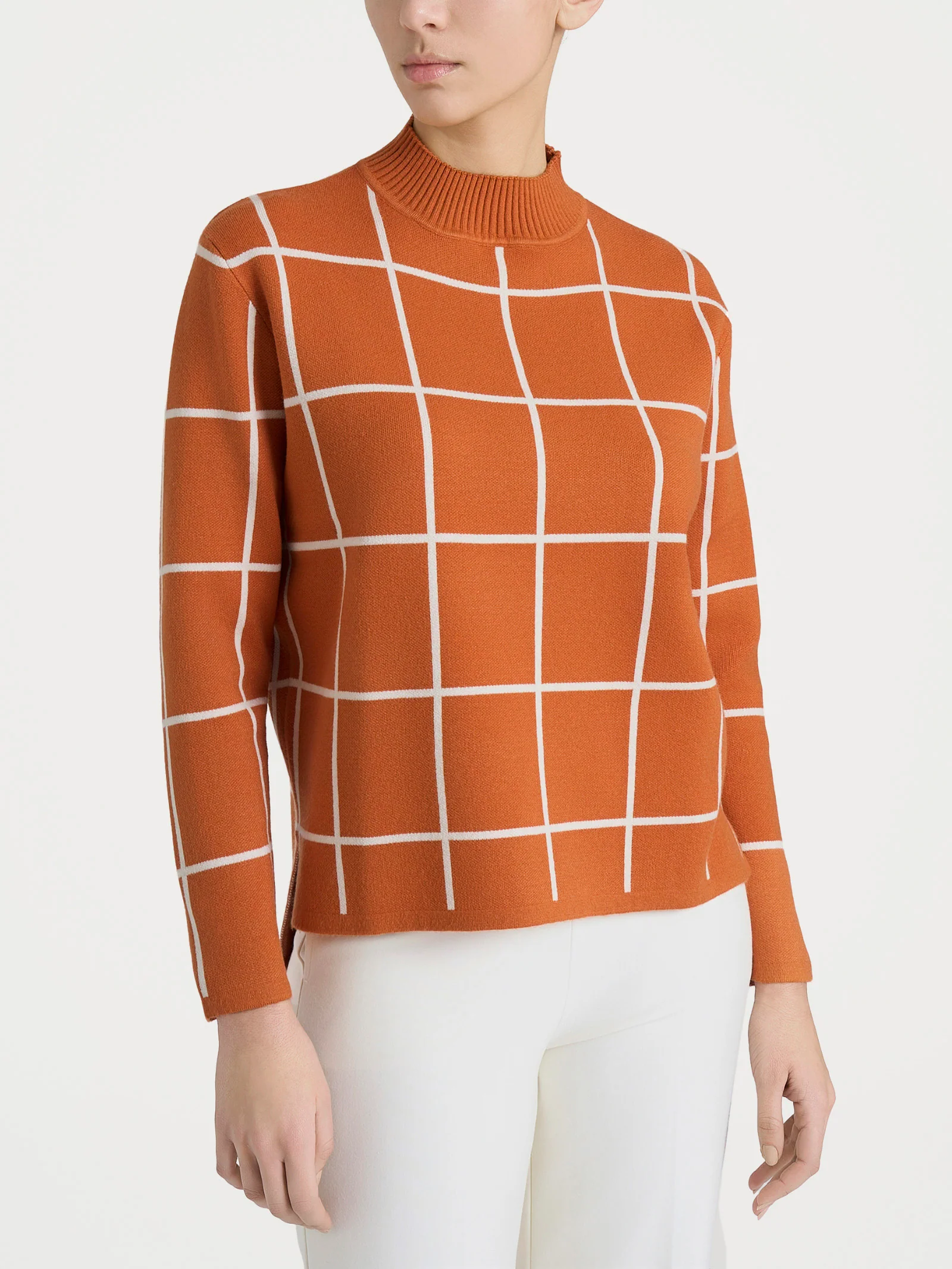 Lupetto con fantasia check in Super Soft - Fant. Rust