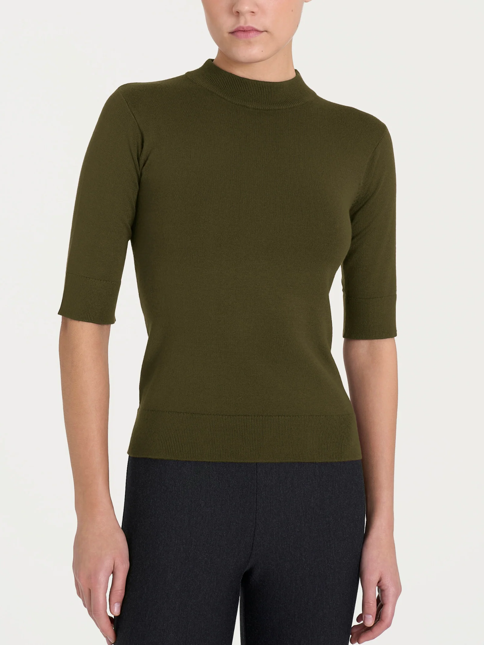 Lupetto con manica corta Four Seasons - Dark Olive