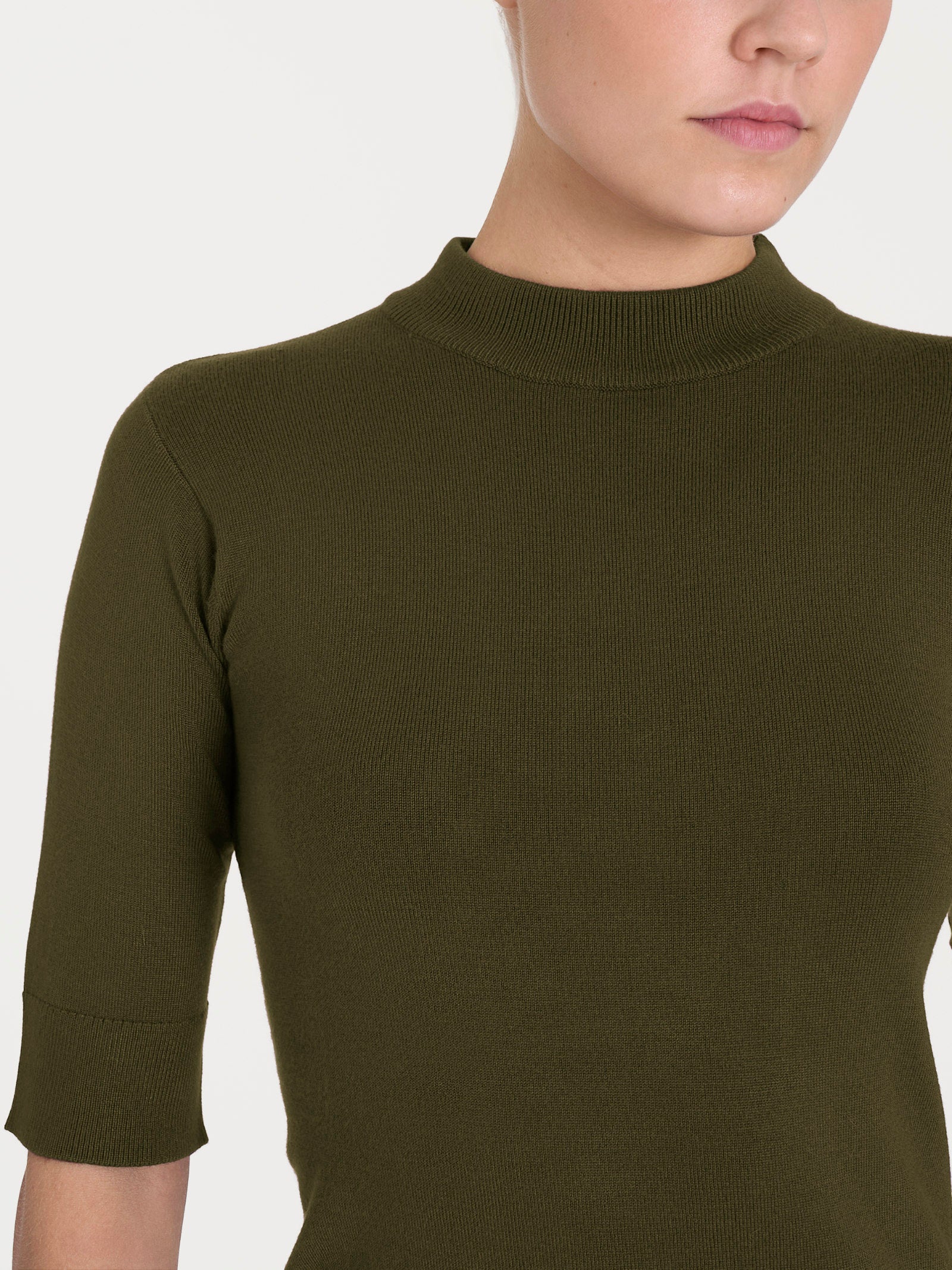 Lupetto con manica corta Four Seasons - Dark Olive - Image 3