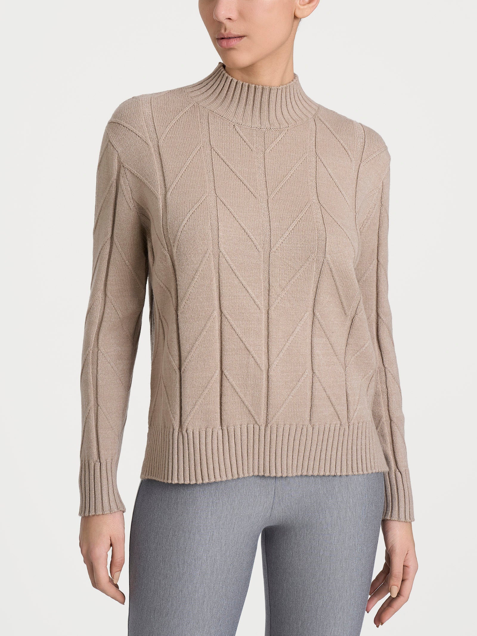 Lupetto con punto spiga in Super Soft - Cammello Mel.