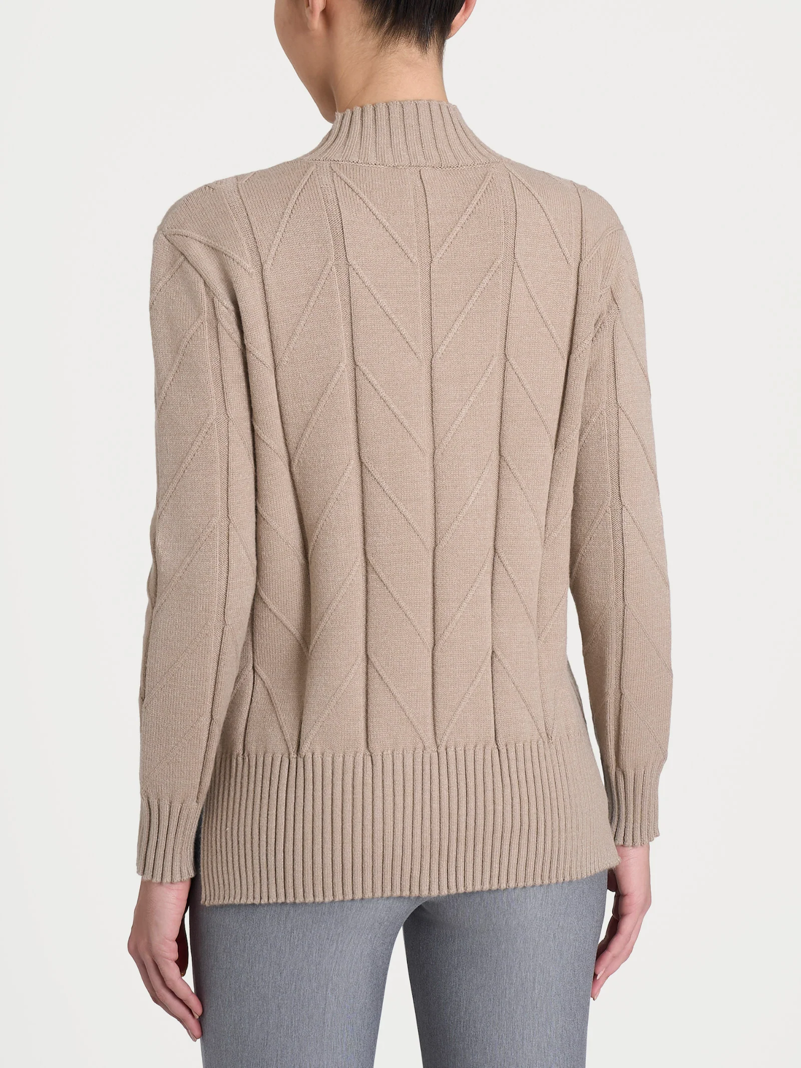 Lupetto con punto spiga in Super Soft - Cammello Mel. - Image 2