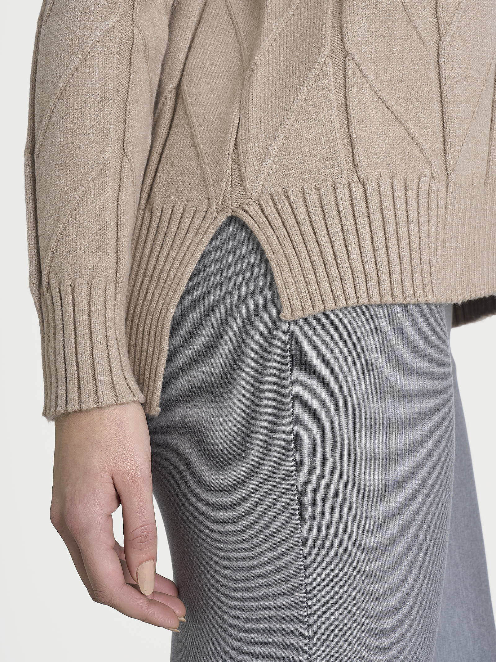 Lupetto con punto spiga in Super Soft - Cammello Mel. - Image 3