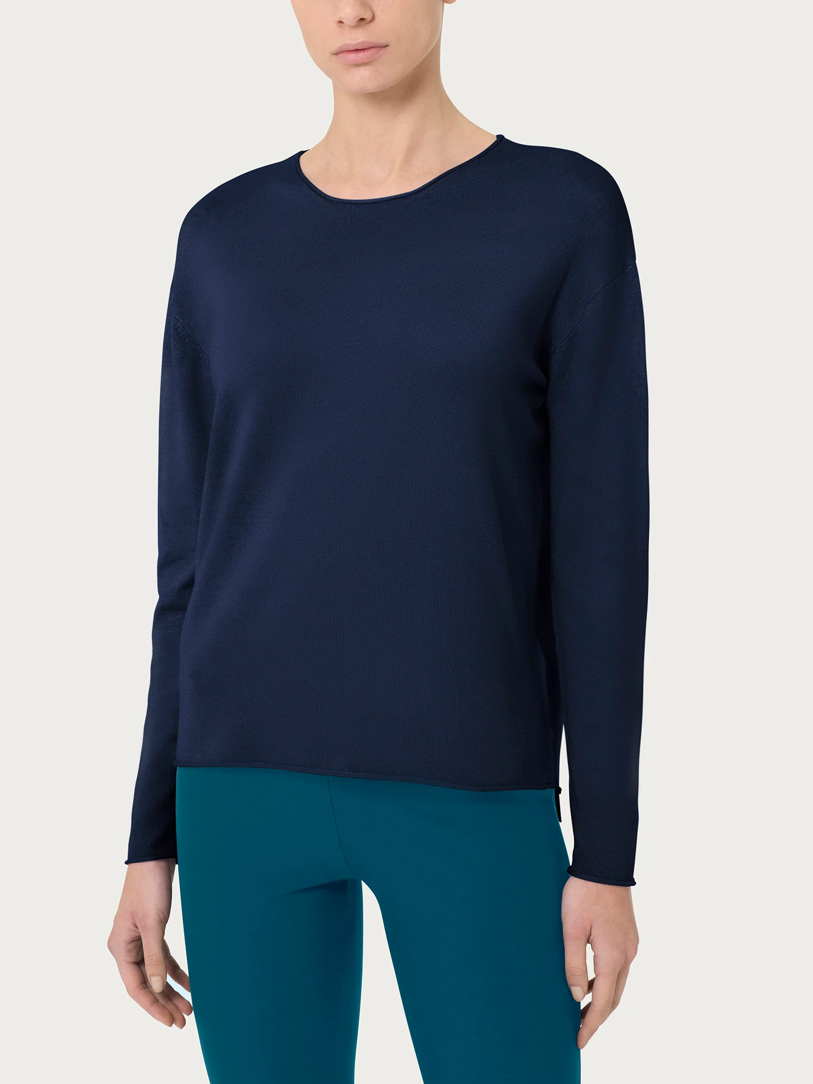 Maglia asimmetrica con girocollo Four Seasons - Bleu