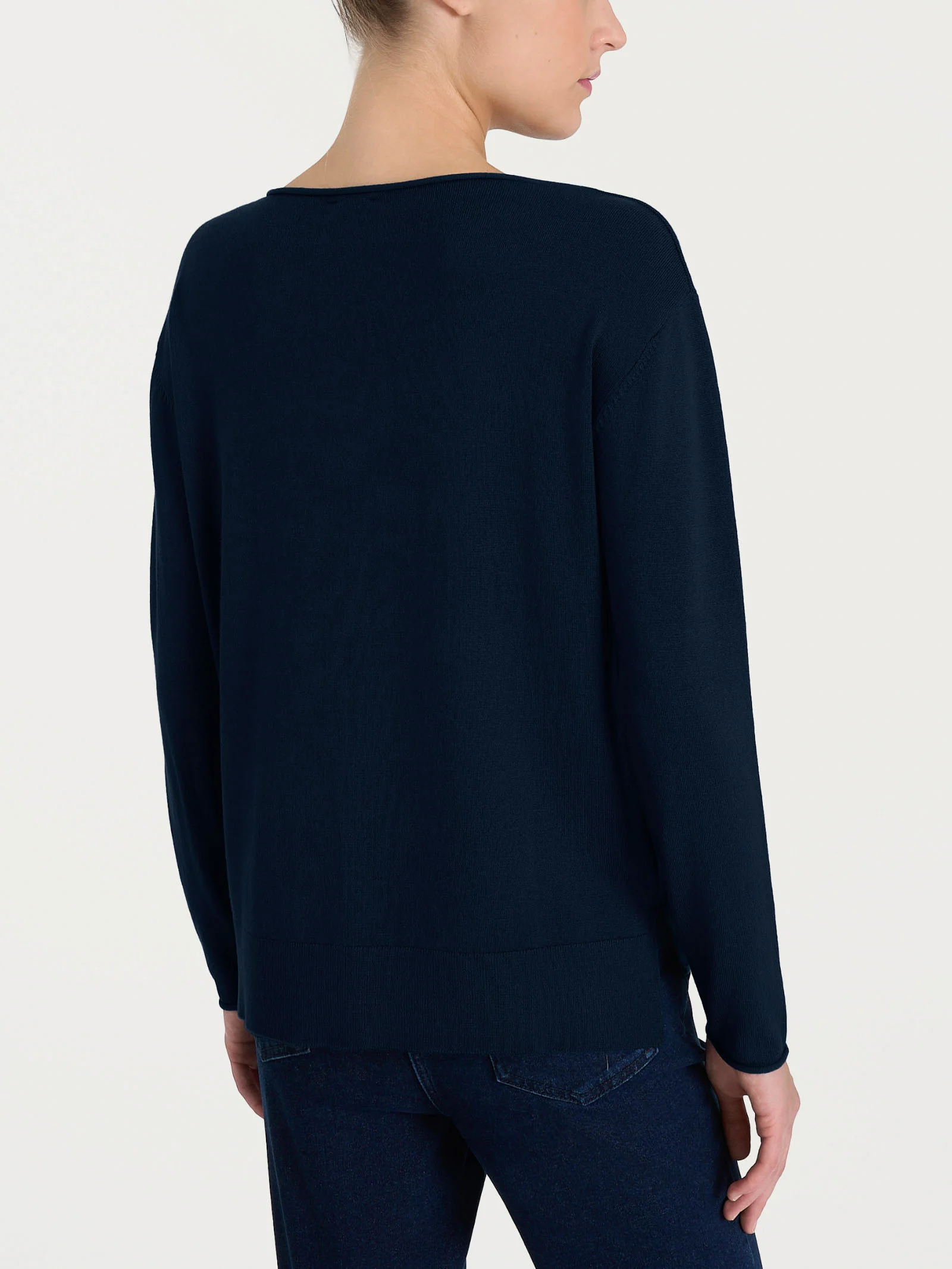 Maglia asimmetrica con scollo a barchetta Four Seasons - Bleu - Image 2