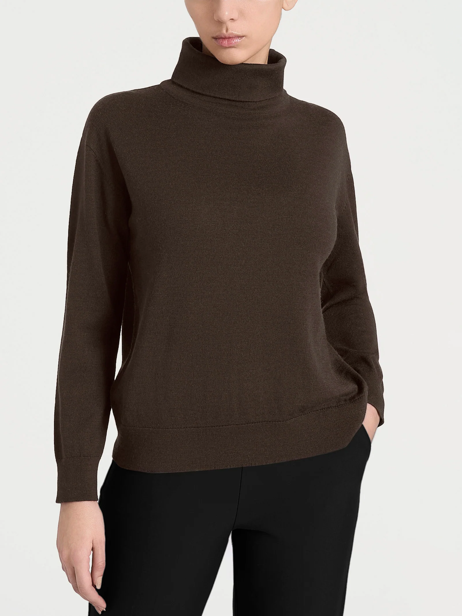 Maglia con collo a ciambella in Merino Soft - Chocolate Torte