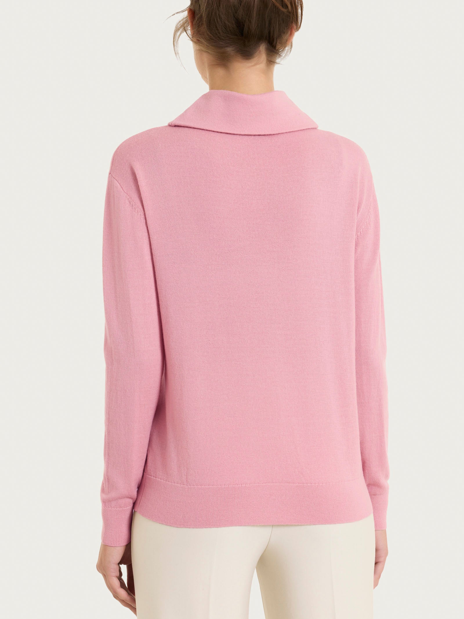 Maglia con collo a ciambella in Merino Soft - Lilas - Image 2