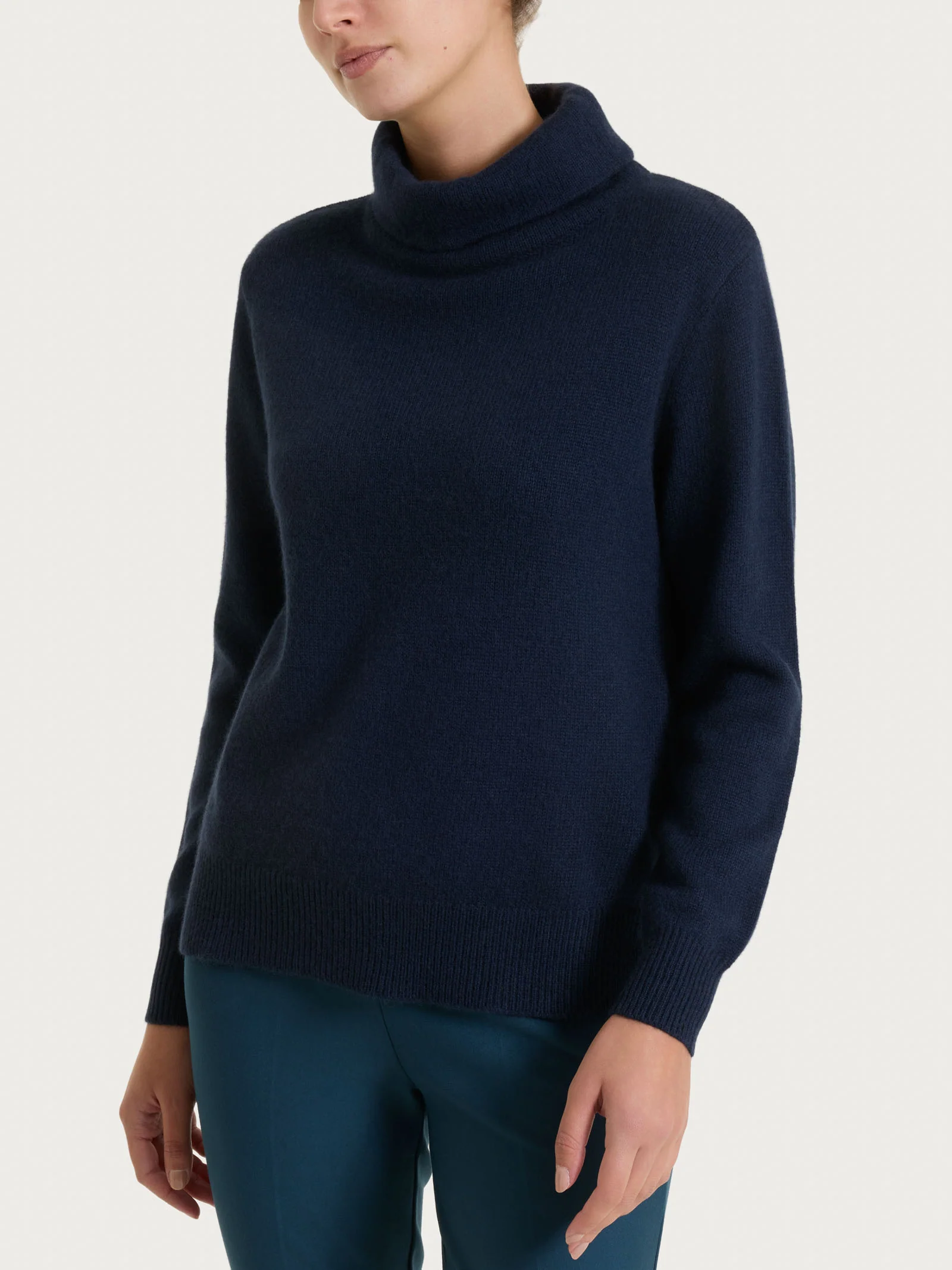 Maglia con collo a ciambella in Natural Soft - Bleu