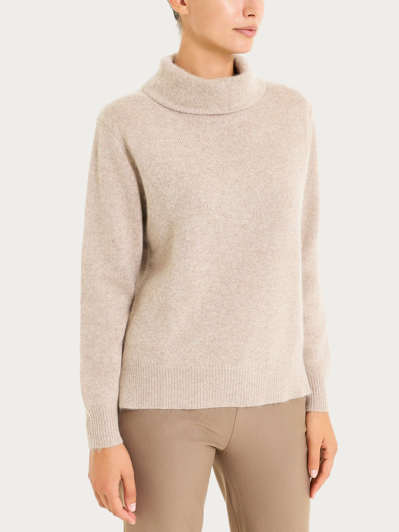 Maglia con collo a ciambella in Natural Soft - Zenzero Mel.