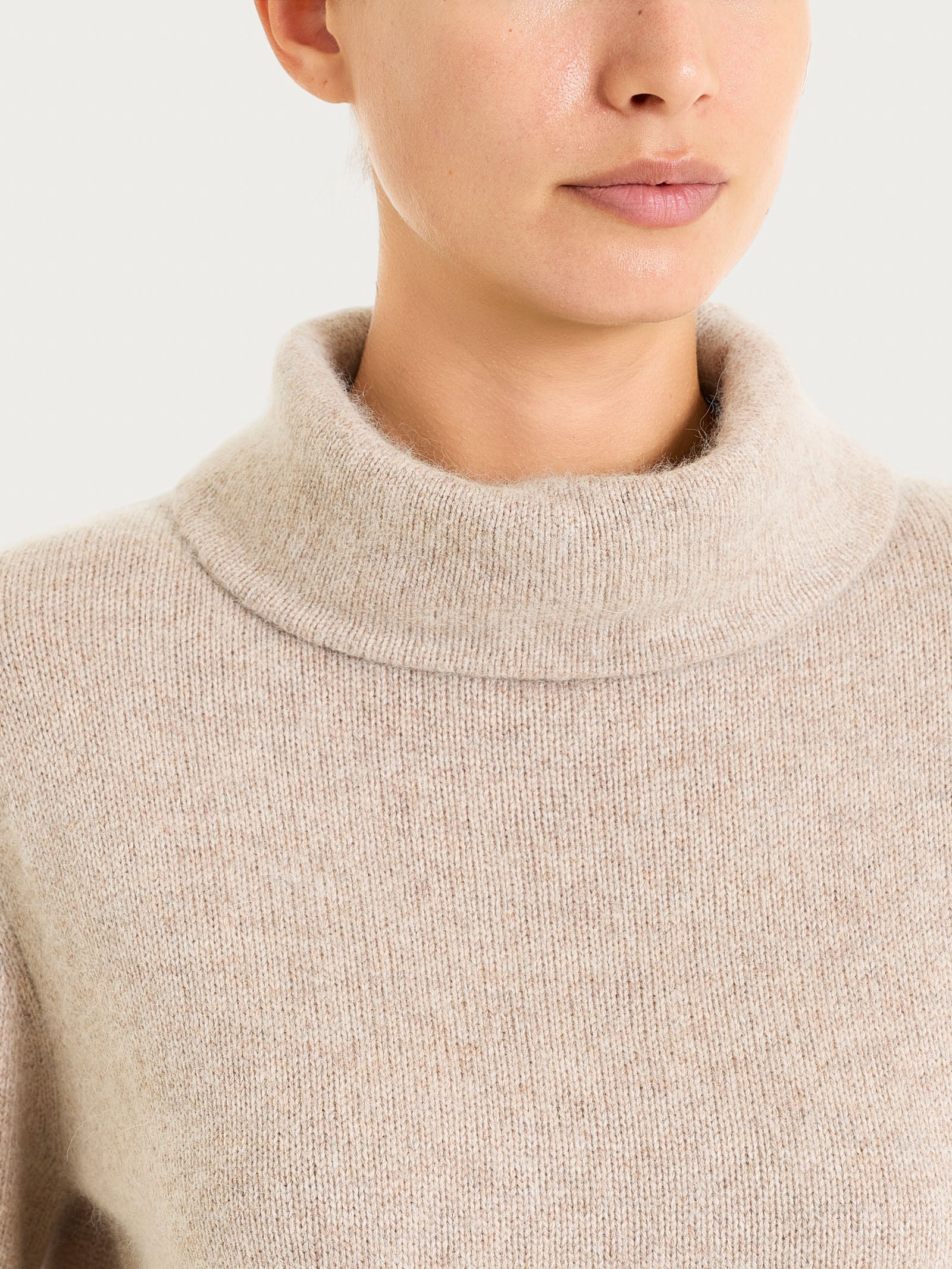 Maglia con collo a ciambella in Natural Soft - Zenzero Mel. - Image 3