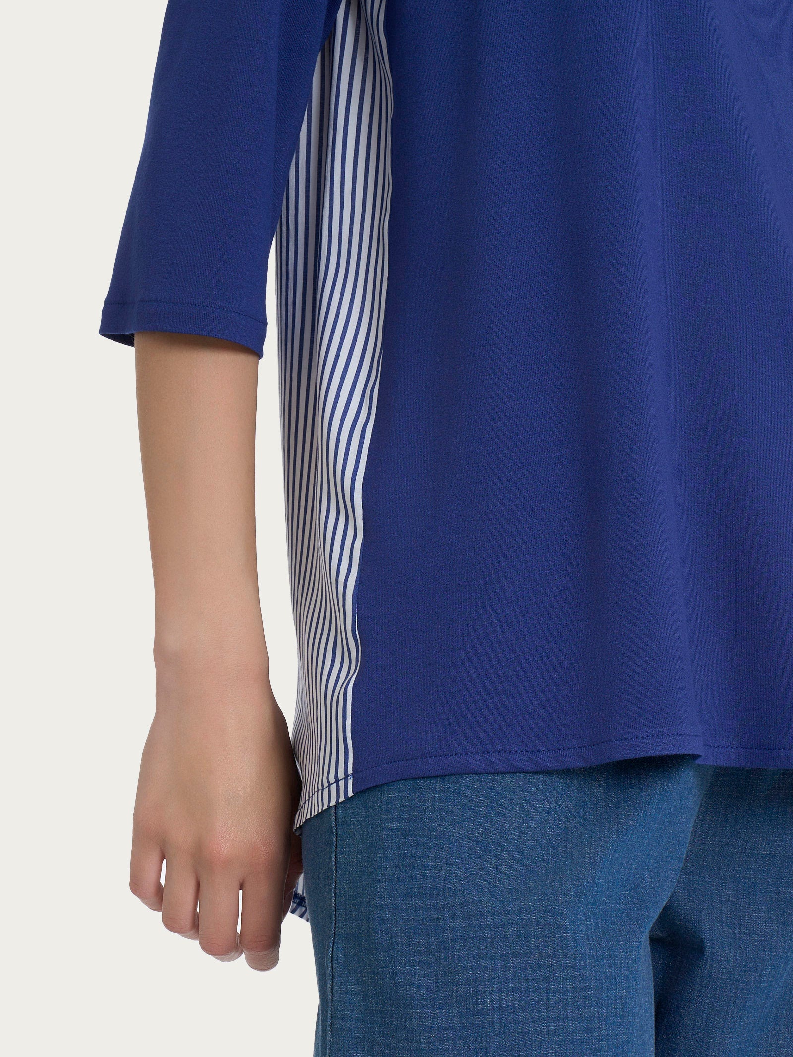 Maglia con manica 3/4 e retro con stripes in Misto Viscosa - Fant. Blueberry - Image 3