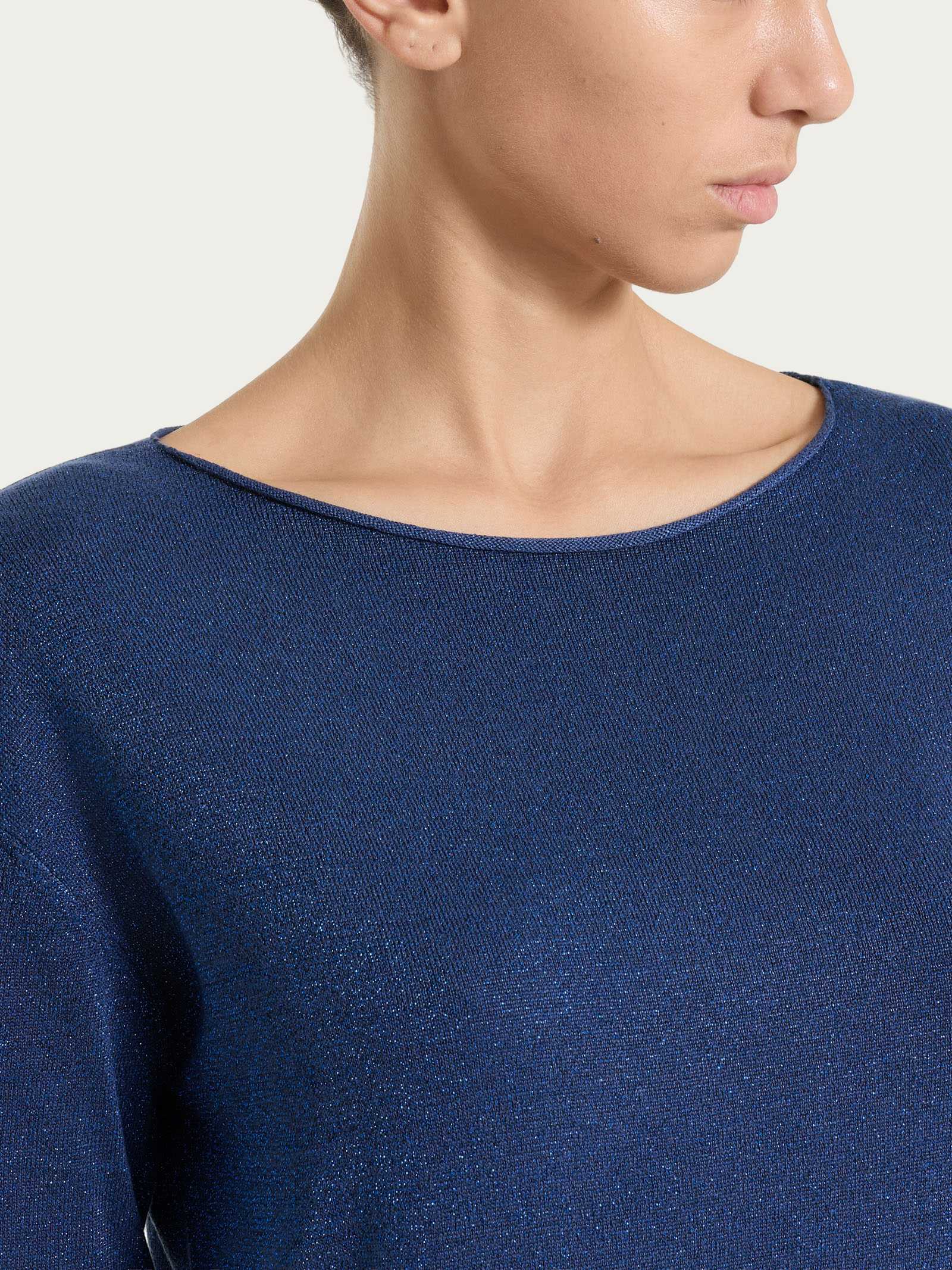 Maglia con scollo a barchetta in Lurex Summertime - Oceana - Image 3