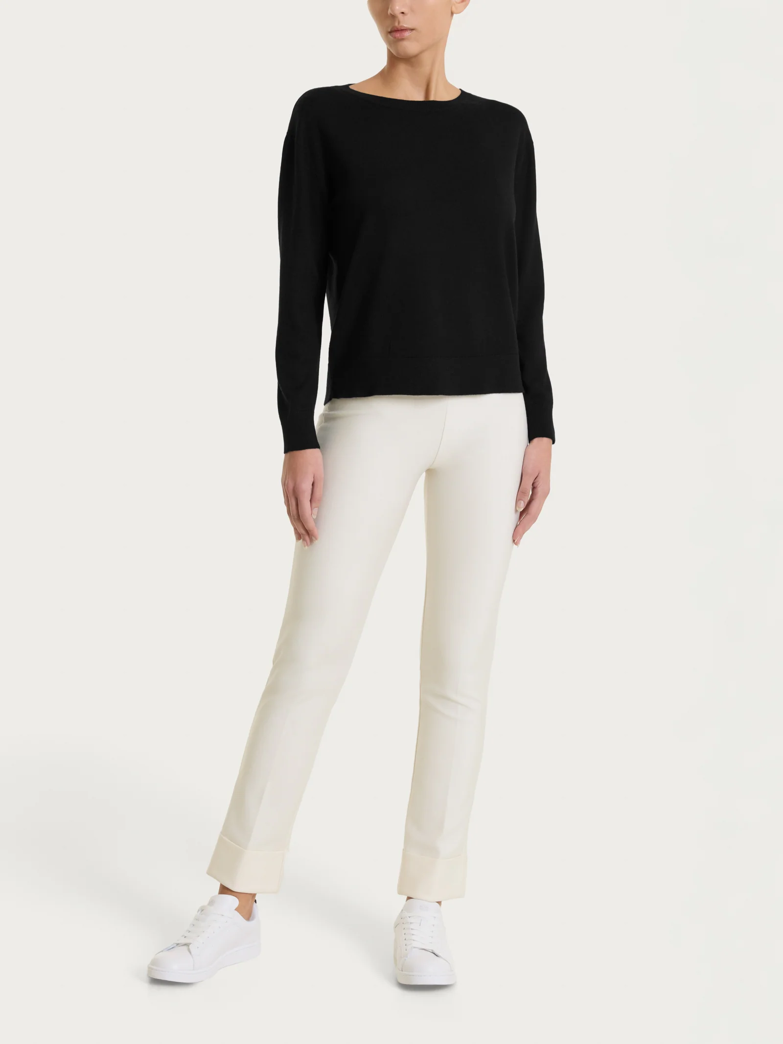 Maglia con scollo a barchetta in Merino Soft - Nero - Image 4
