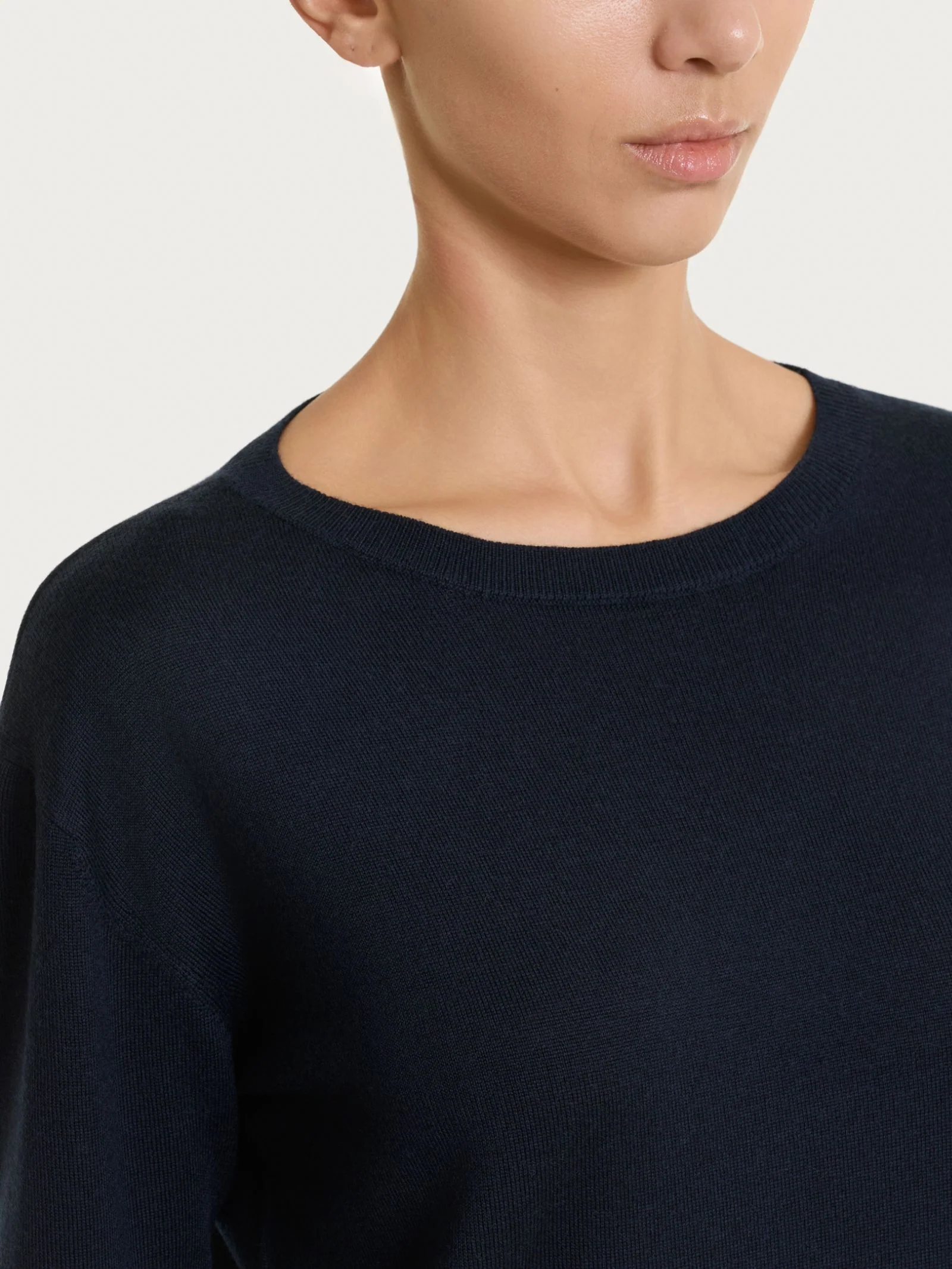 Maglia con scollo a barchetta in Merino Soft - Bleu - Image 3