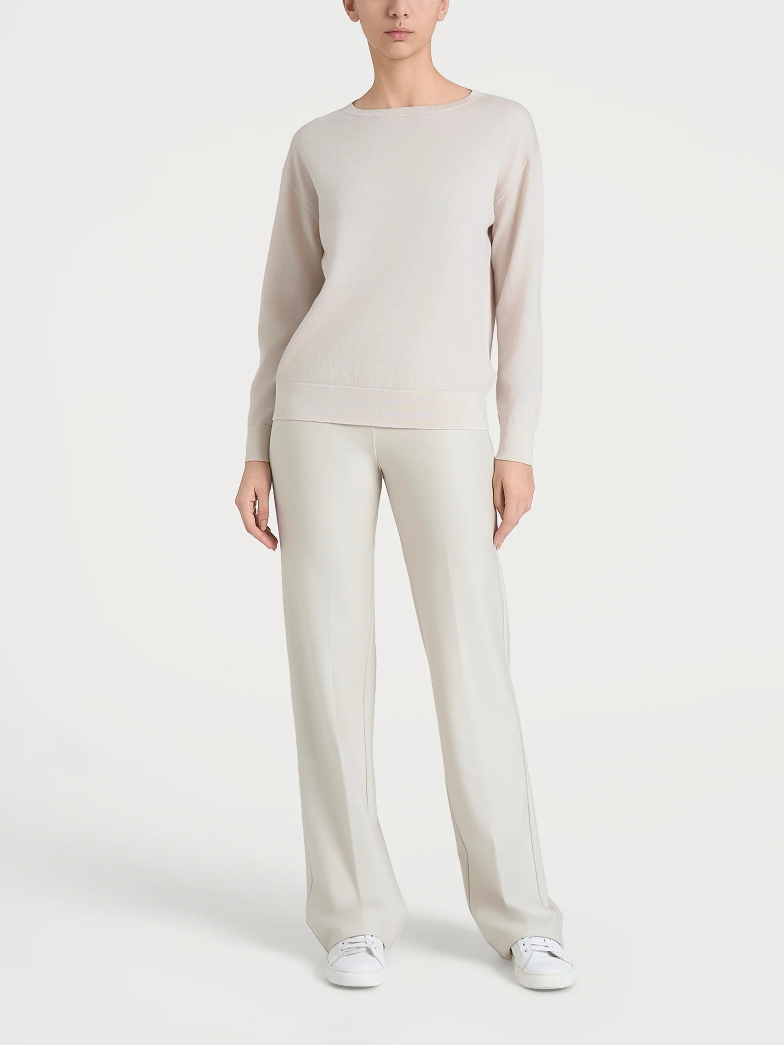 Maglia con scollo a barchetta in Merino Soft - Champignon - Image 4