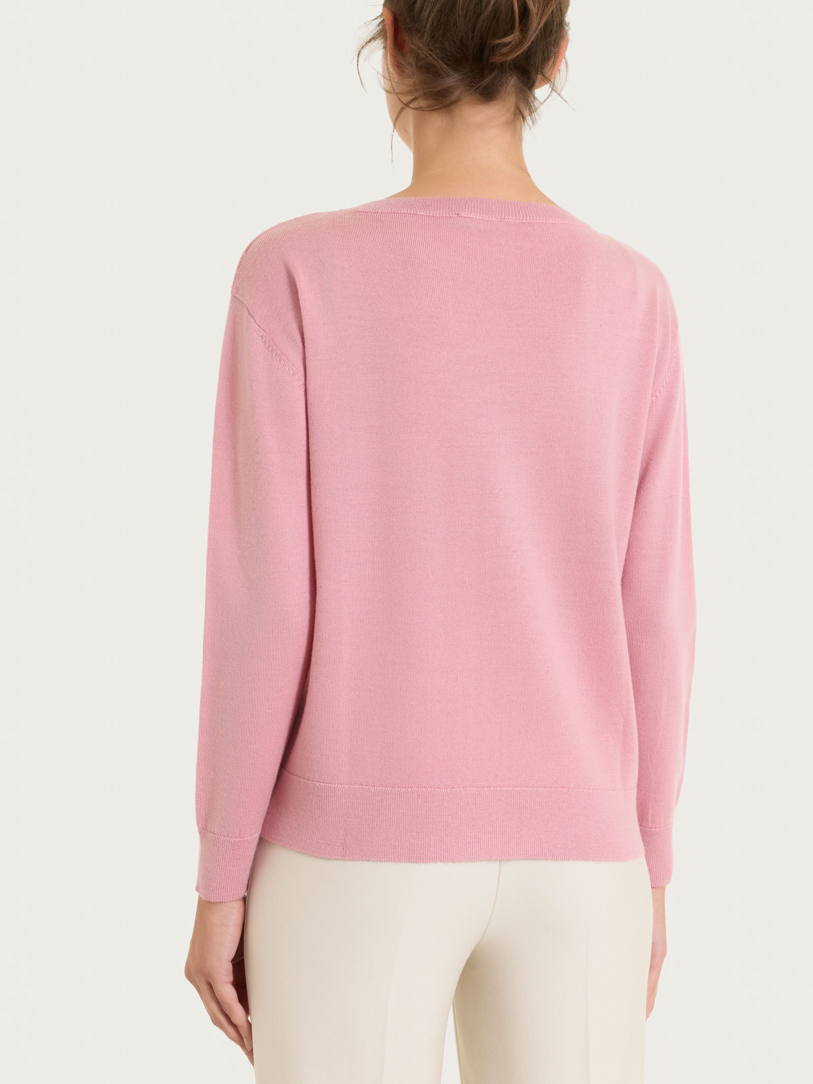 Maglia con scollo a barchetta in Merino Soft - Lilas - Image 2