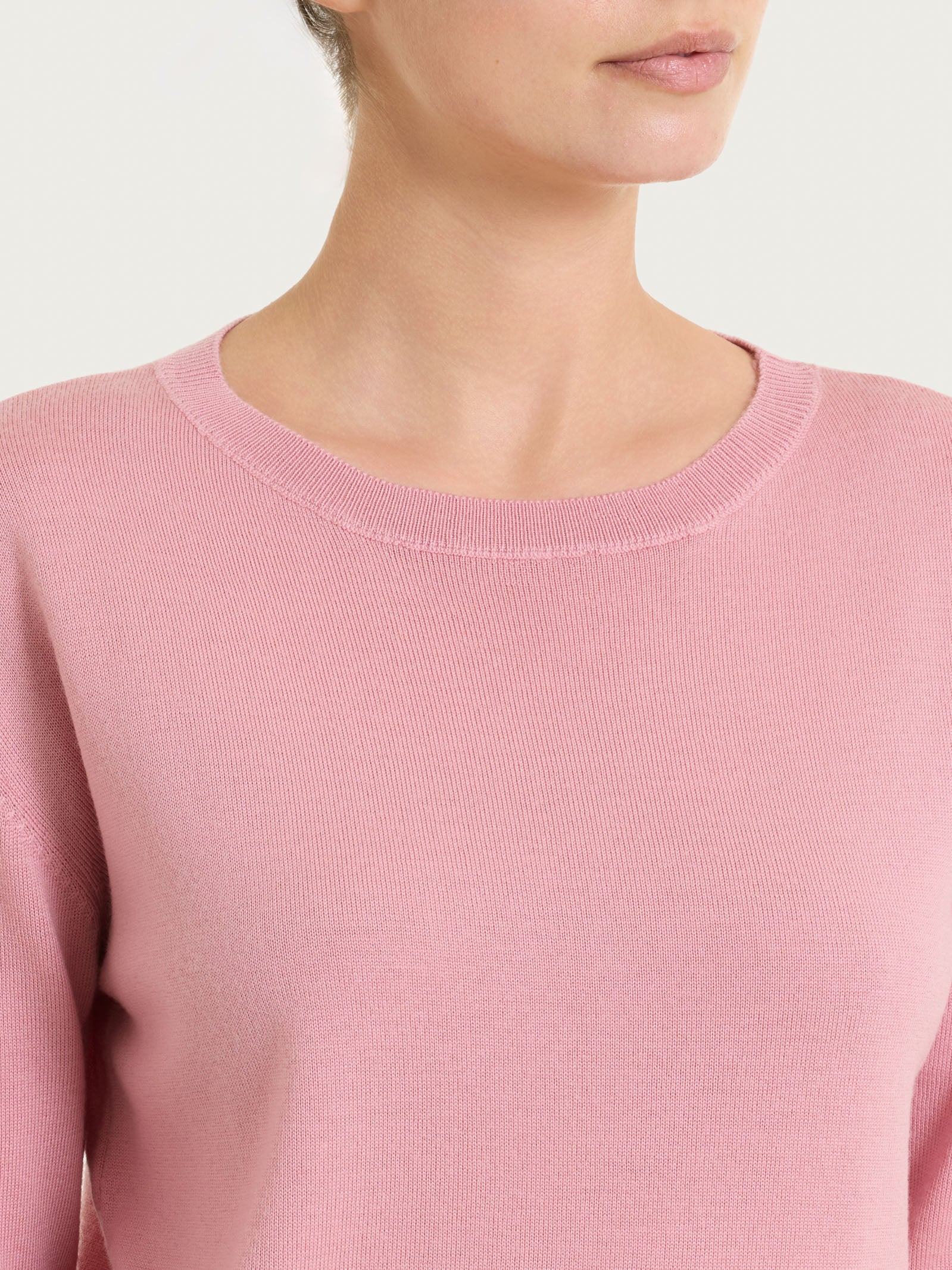 Maglia con scollo a barchetta in Merino Soft - Lilas - Image 3