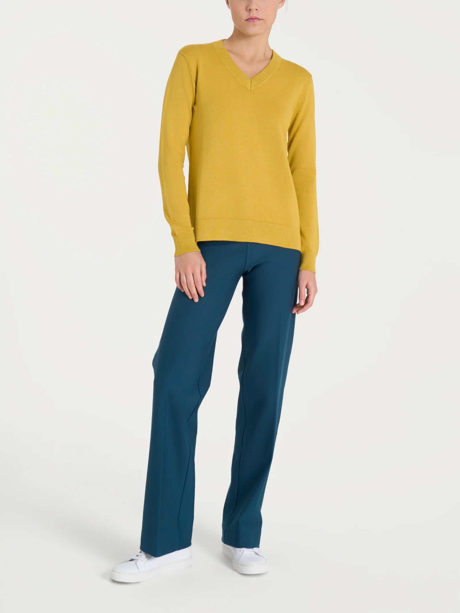 Maglia con scollo a V Four Seasons - Oil Yellow - Image 4