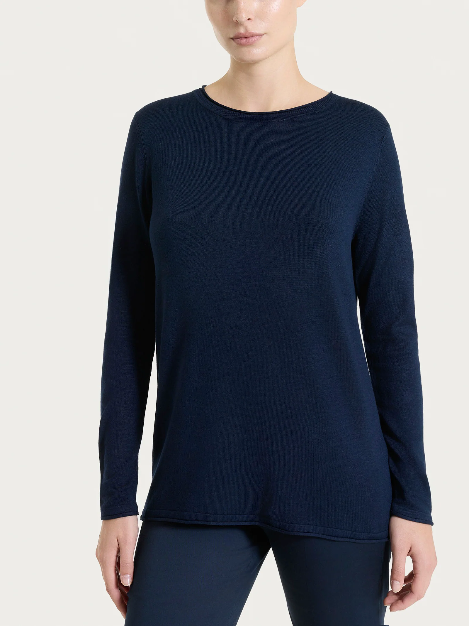 Maglia girocollo con manica lunga in Summertime - Bleu