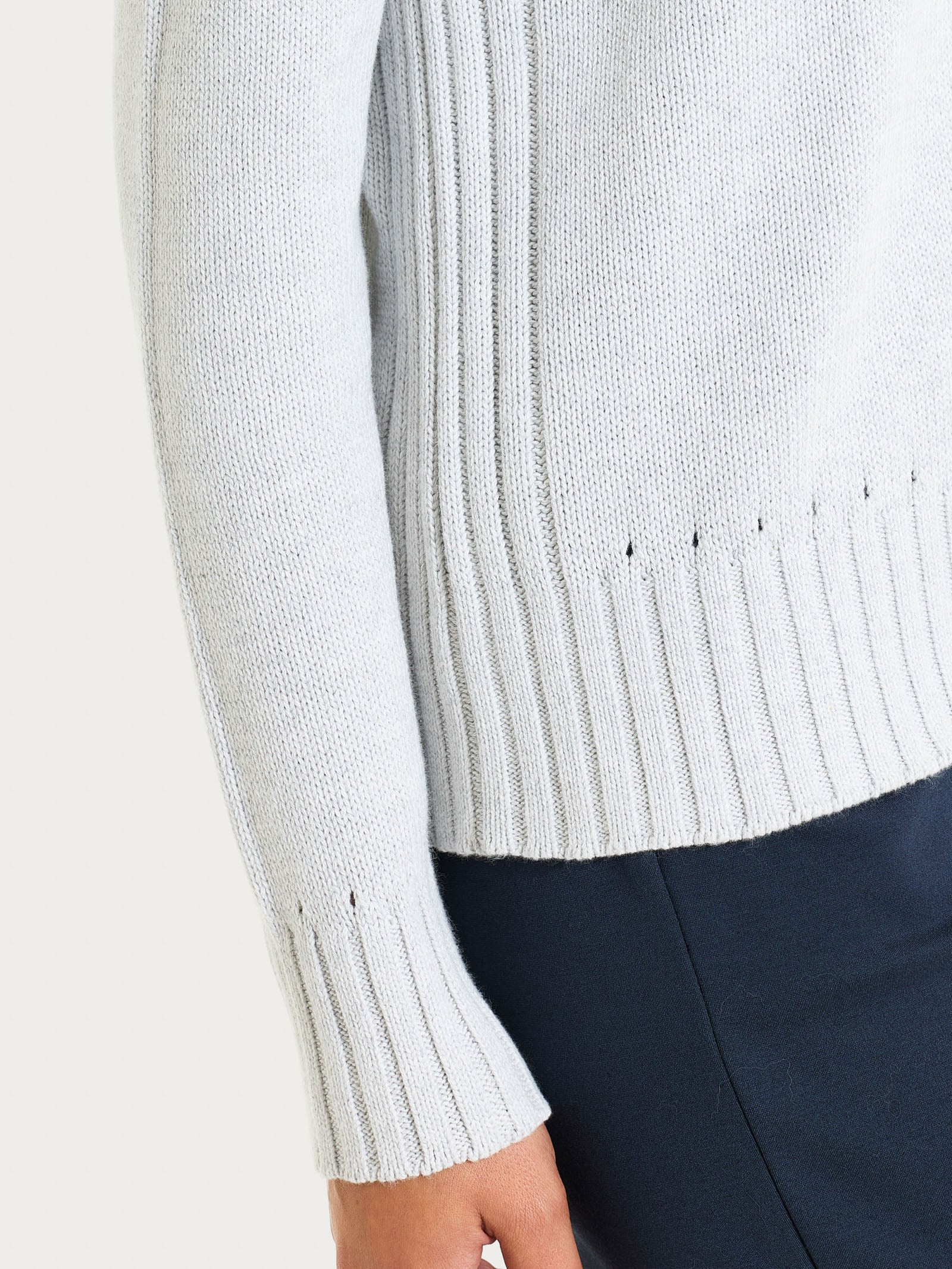 Maglia girocollo in filato Winter Cotton - Dawn Blue Mel. - Image 3