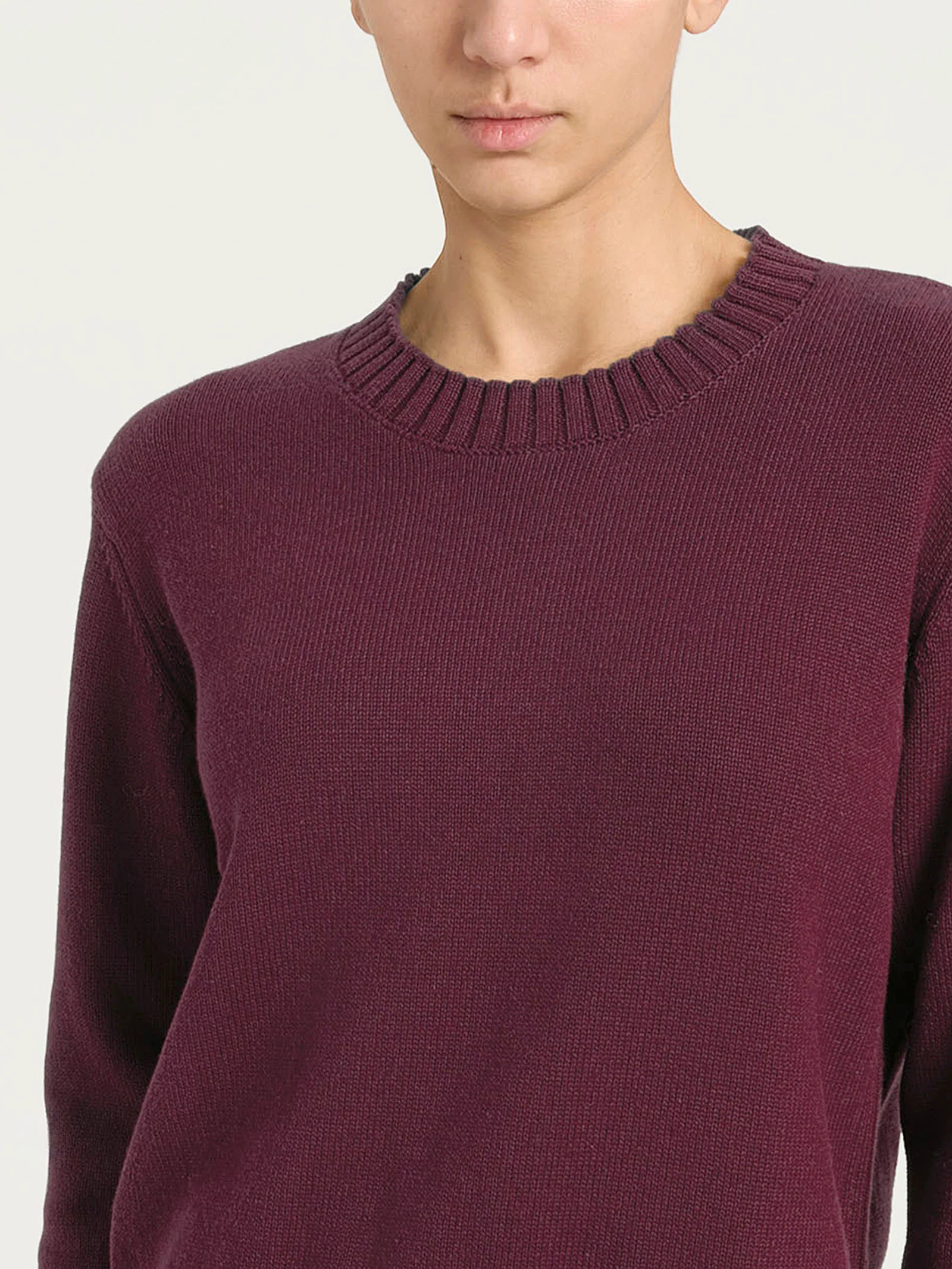 Maglia girocollo in filato Winter Cotton - Fig Mel. - Image 3