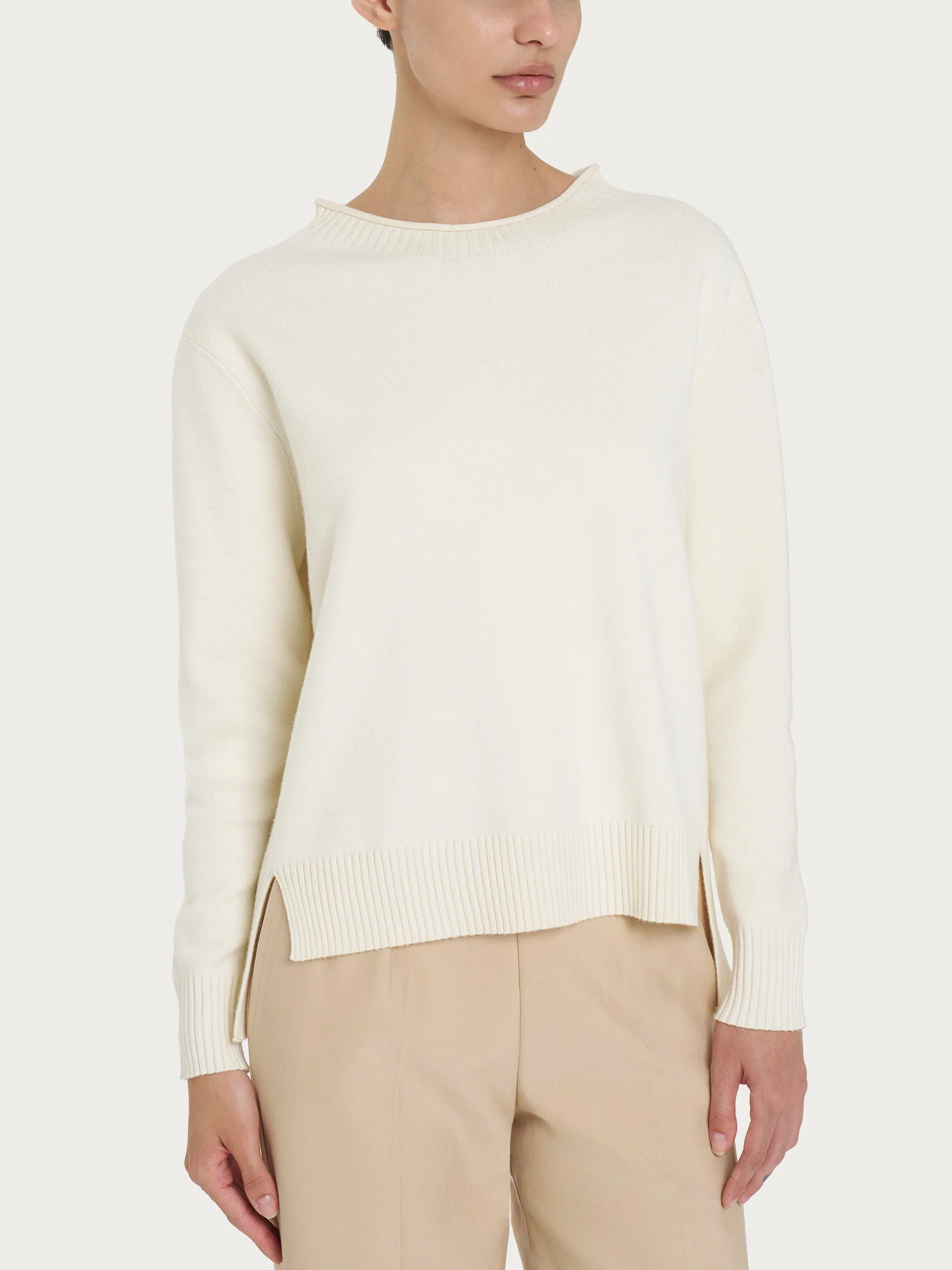 Maglia girocollo in Super Soft - Avorio