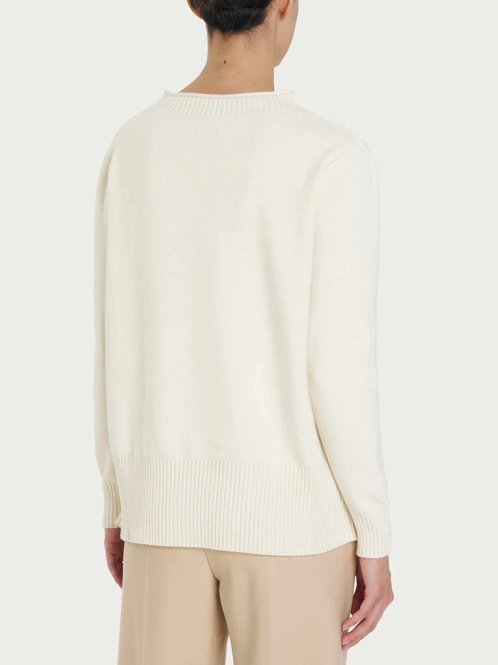 Maglia girocollo in Super Soft - Avorio - Image 2