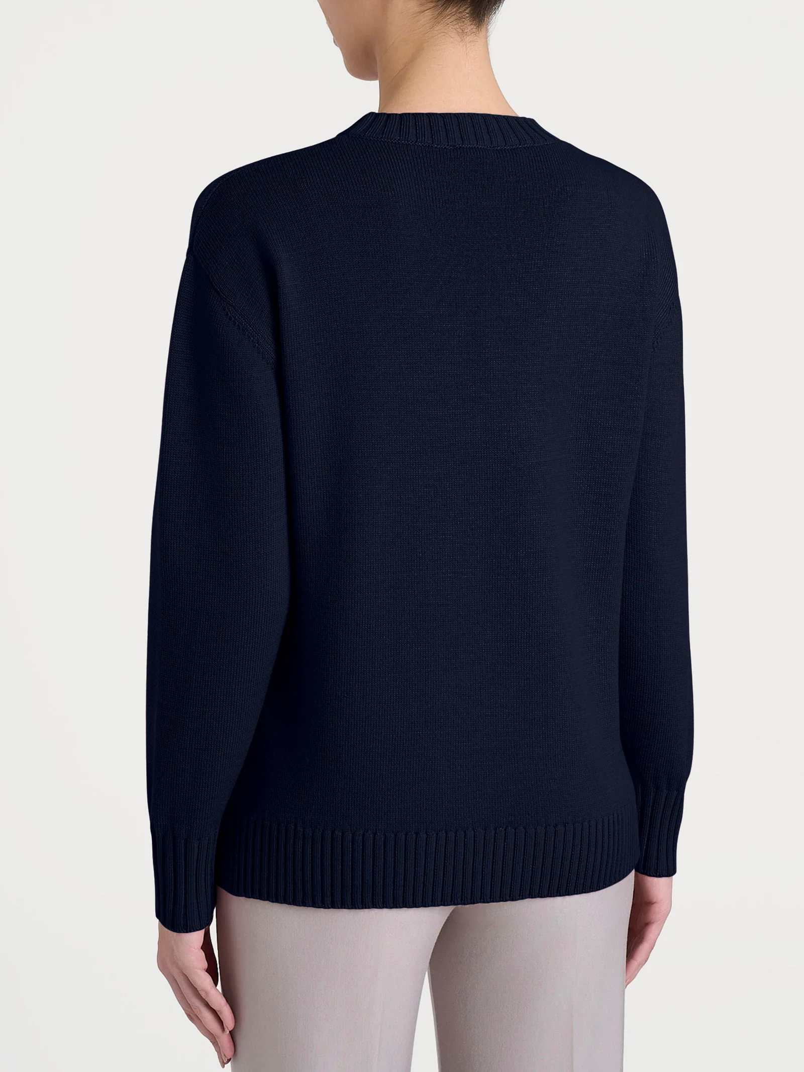 Maglia girocollo leggera in Merino Soft - Bleu - Image 2