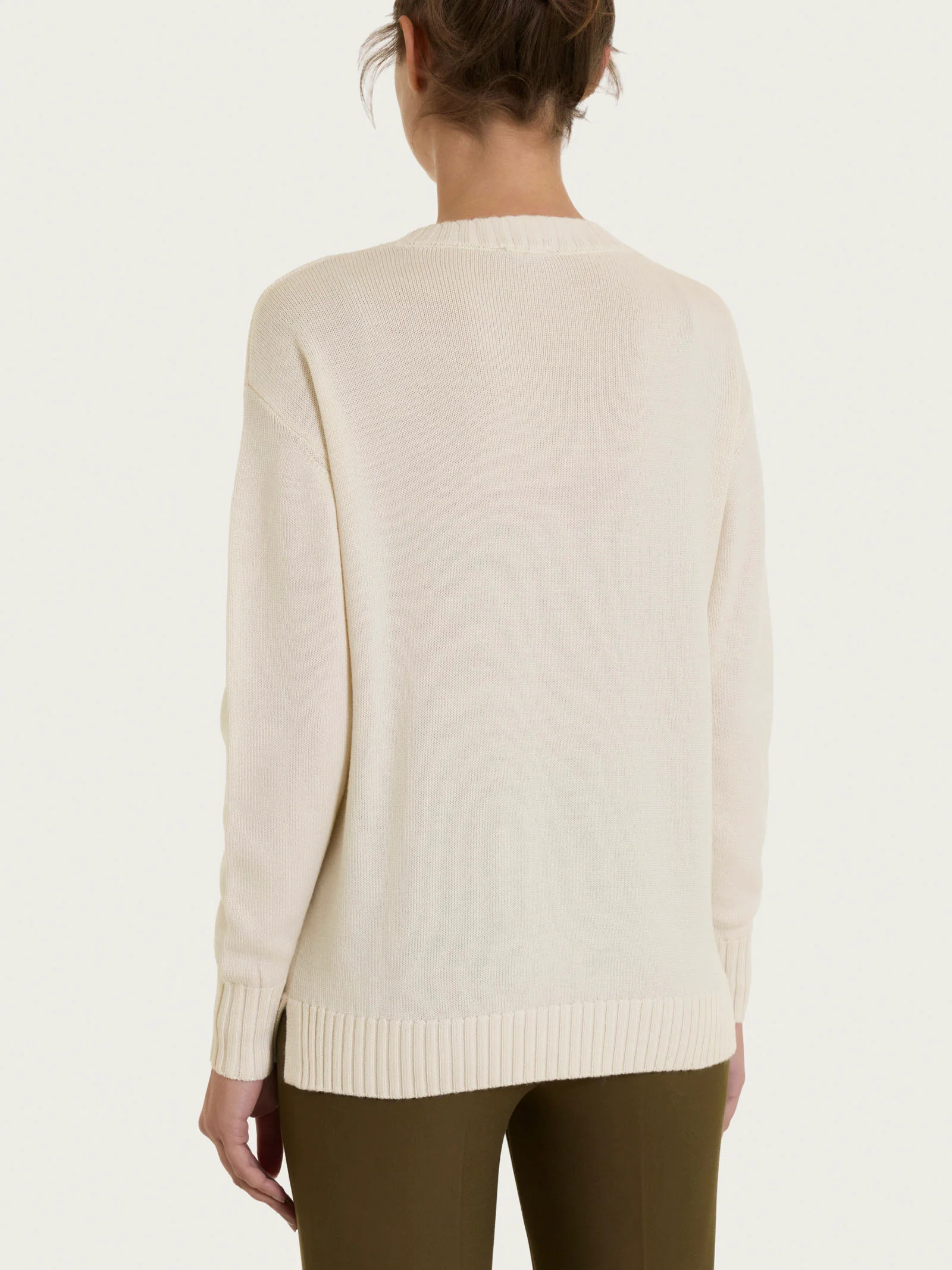 Maglia girocollo leggera in Merino Soft - Champignon - Image 2