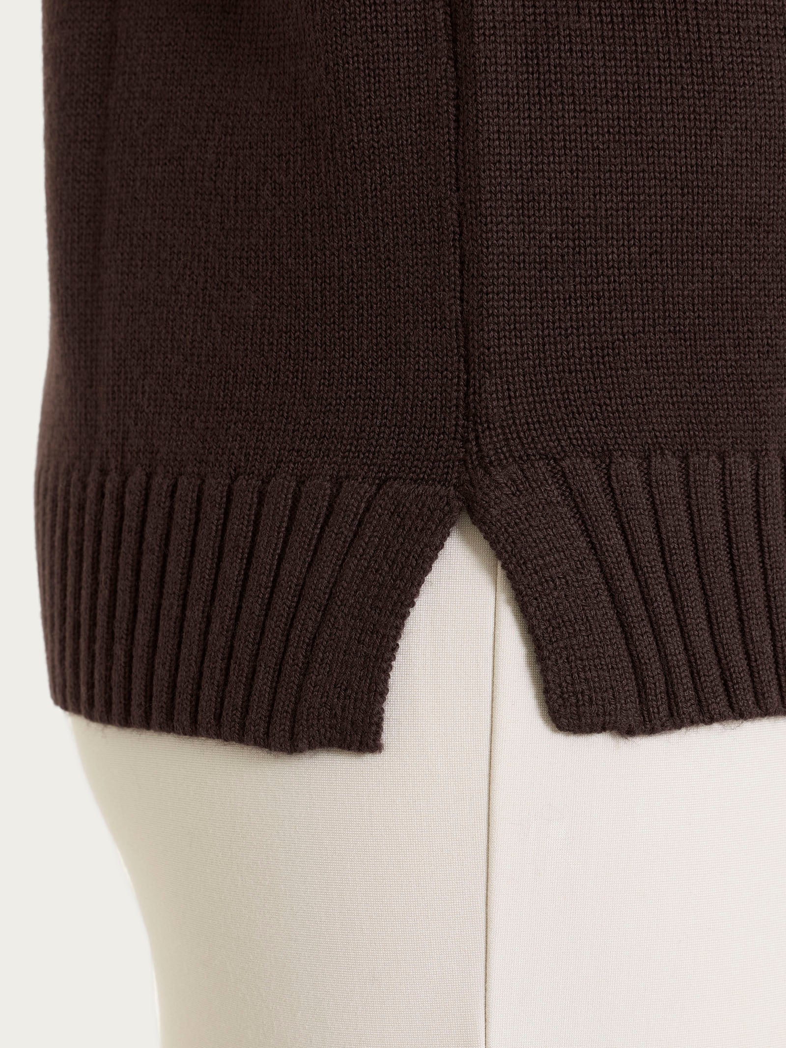 Maglia girocollo leggera in Merino Soft - Chocolate Torte - Image 3