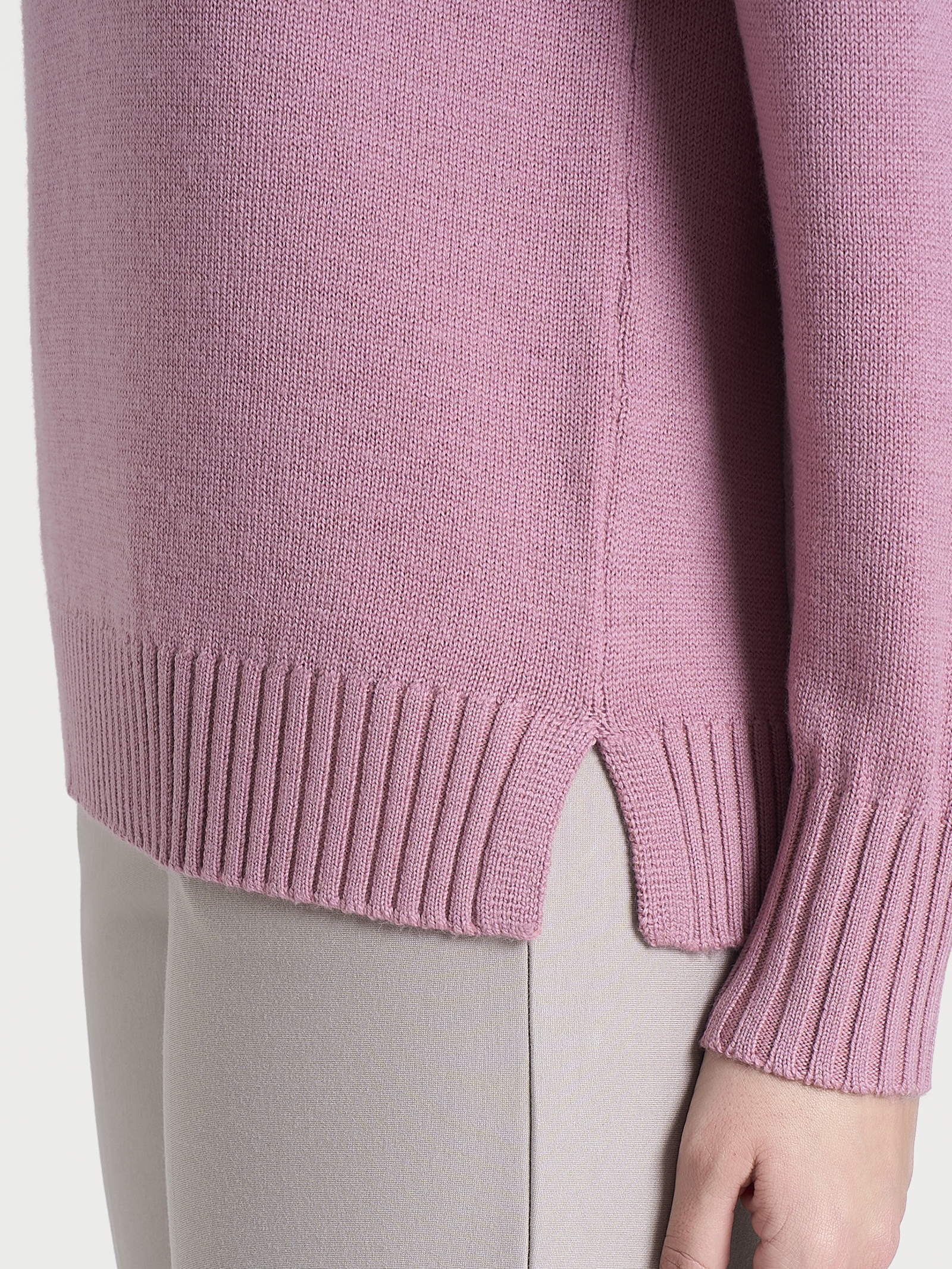 Maglia girocollo leggera in Merino Soft - Lilas - Image 3