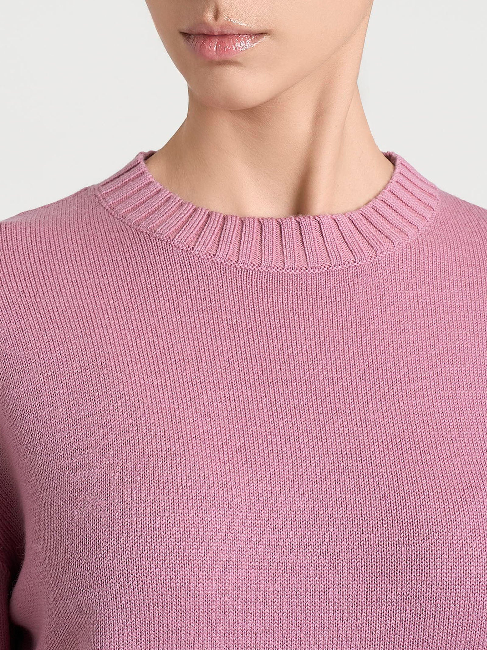 Maglia girocollo leggera in Merino Soft - Lilas - Image 4