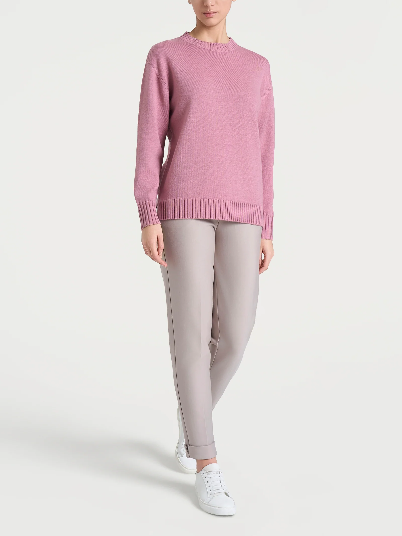 Maglia girocollo leggera in Merino Soft - Lilas - Image 5