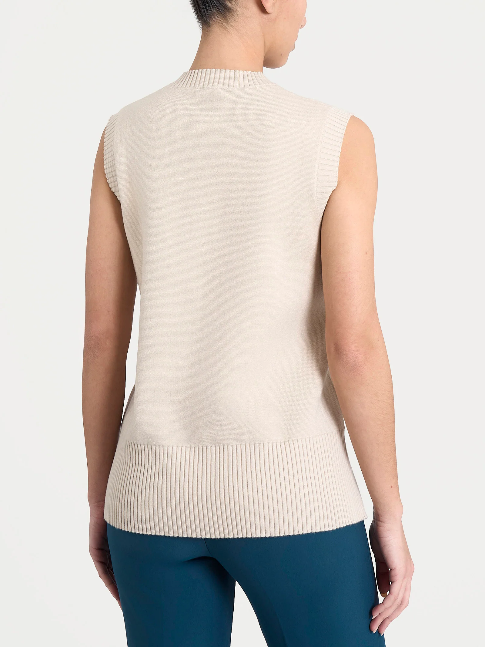 Maglia smanicata in Super Soft - Champignon - Image 2