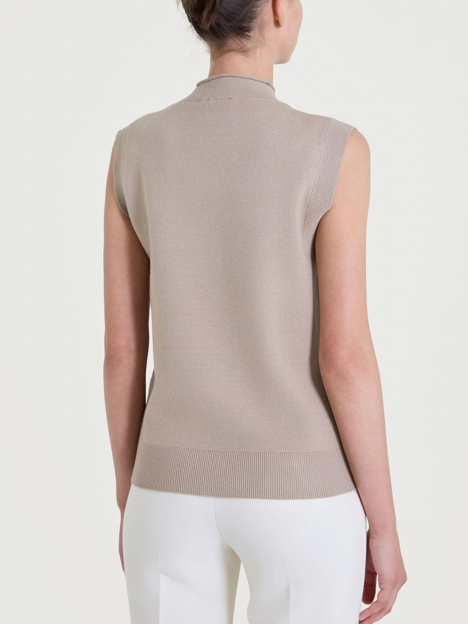 Maglia smanicata in Super Soft - Cammello - Image 2