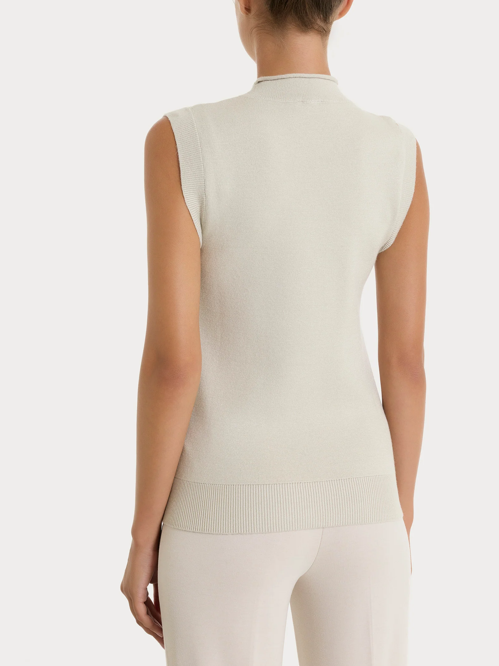 Maglia smanicata in Super Soft - Champignon - Image 2