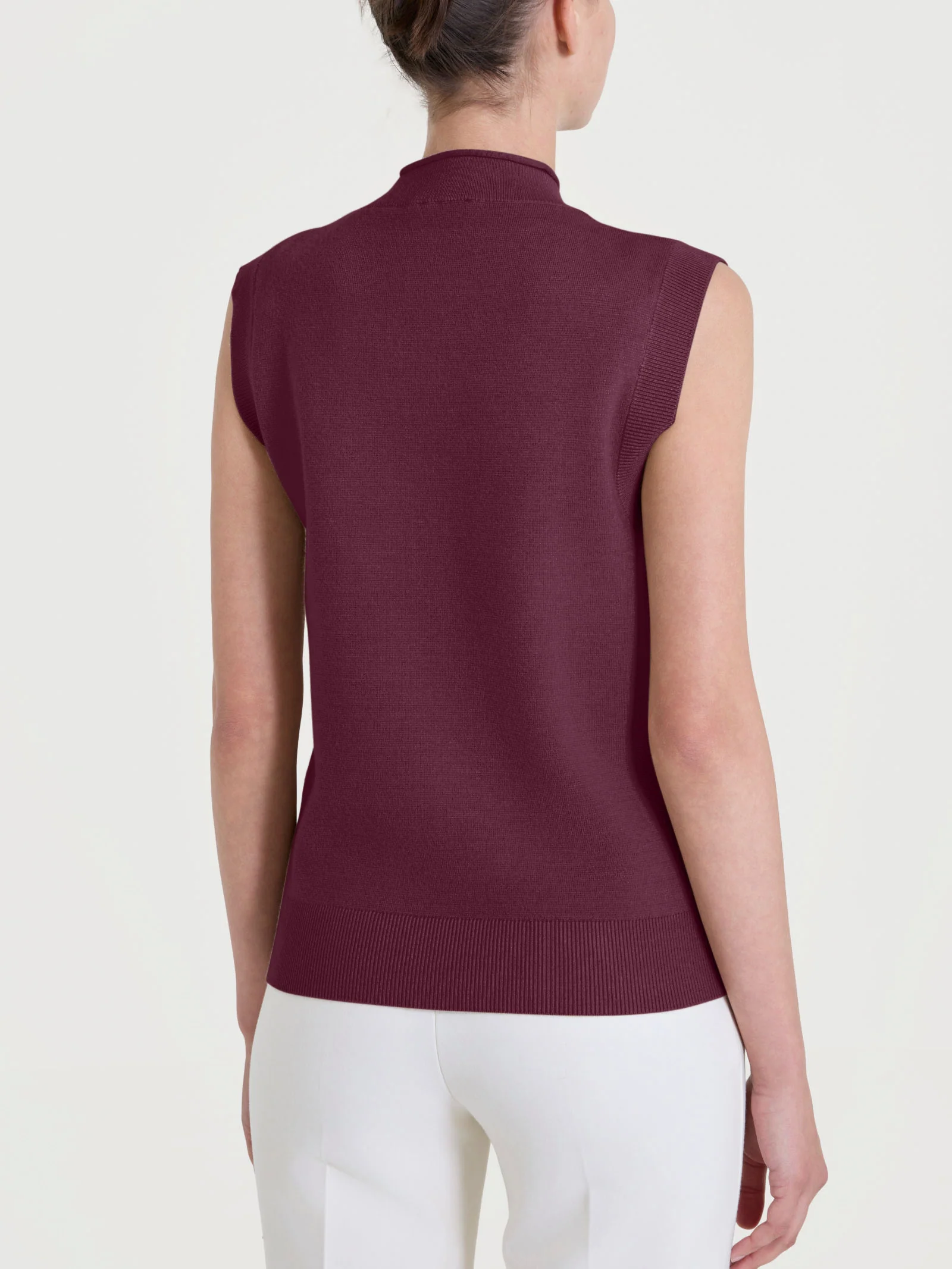 Maglia smanicata in Super Soft - Fig - Image 2