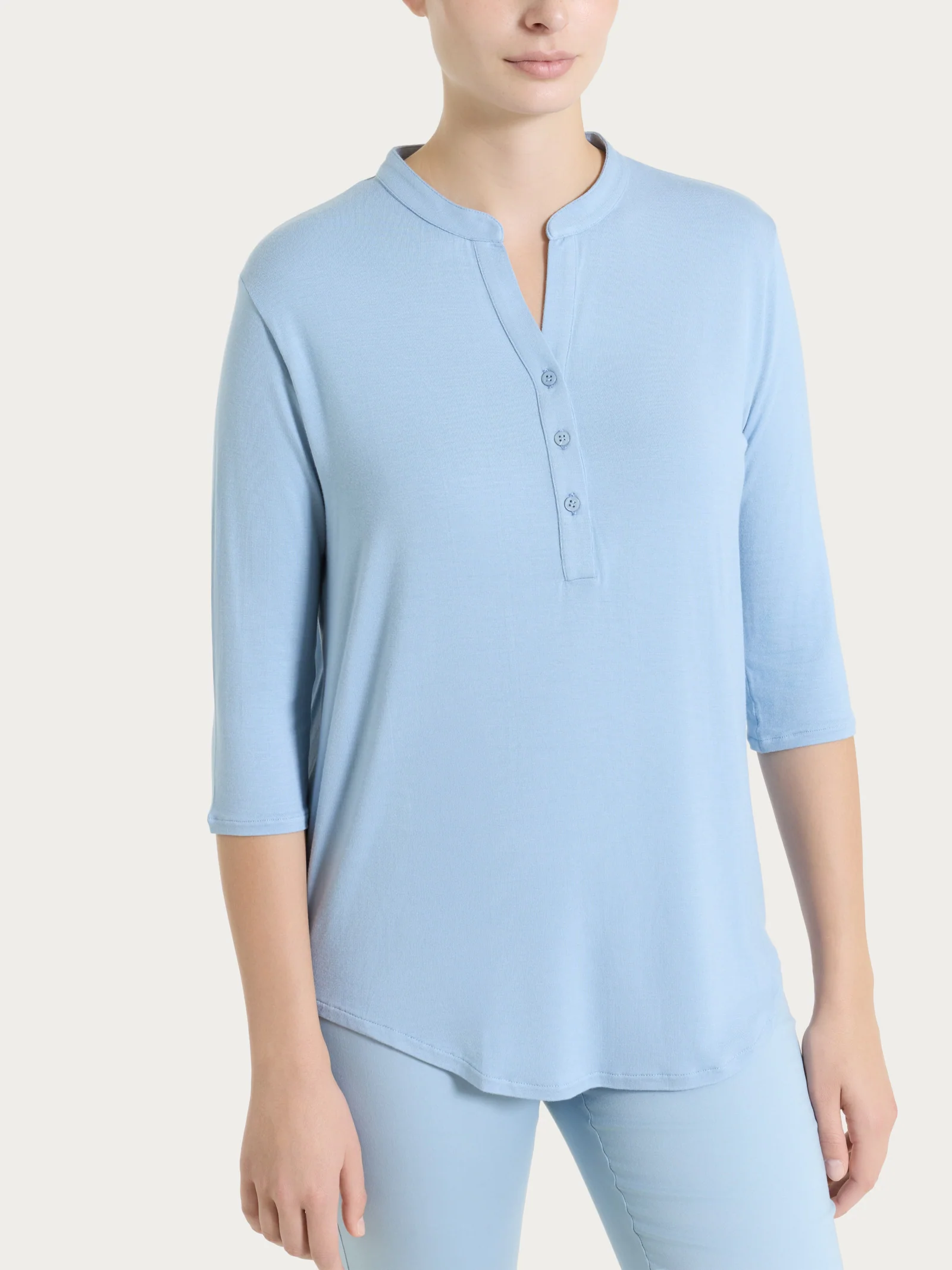 Maglietta a manica 3/4 in Viscosa Summer - Dusty Blue