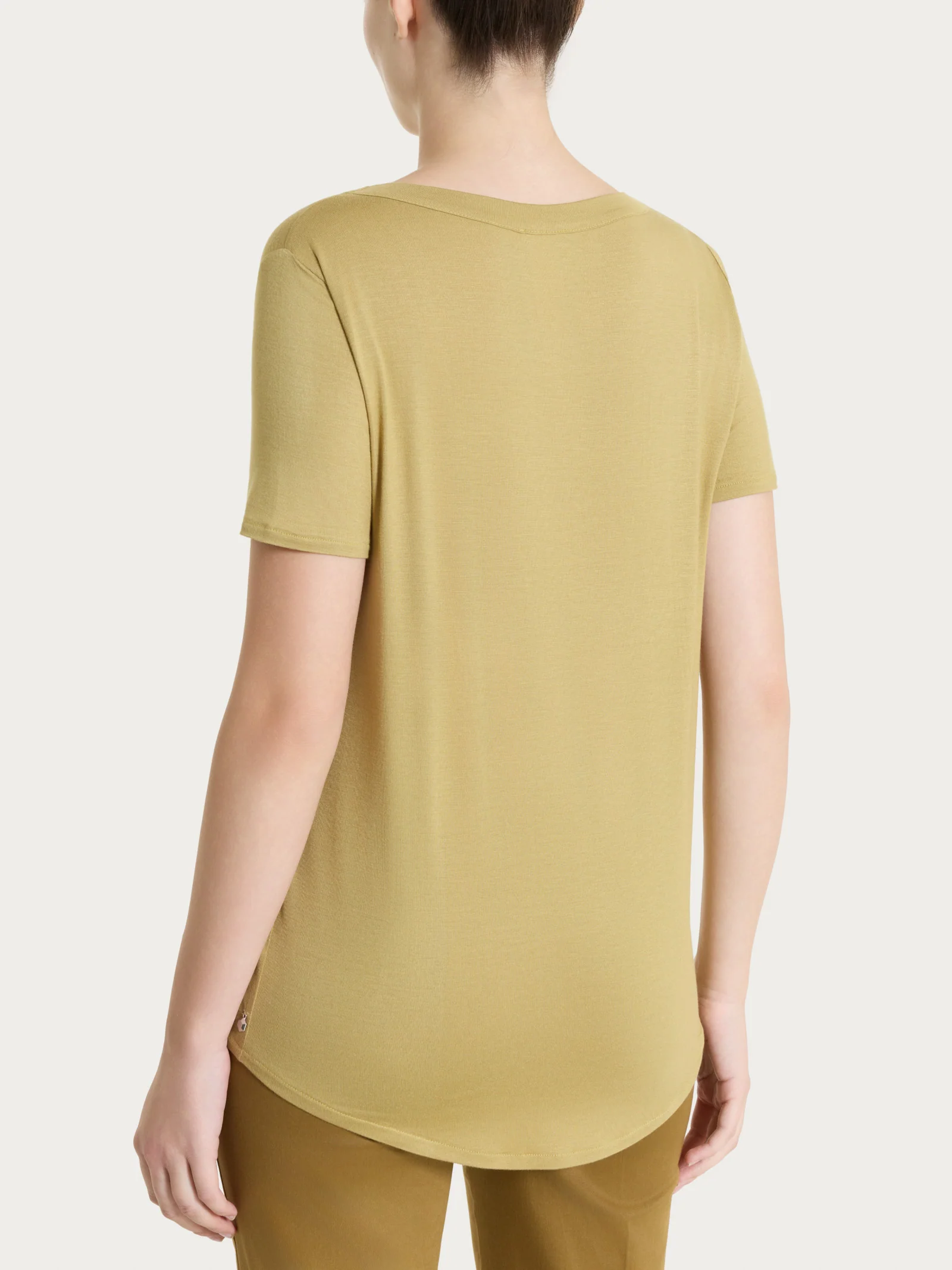 Maglietta a manica corta in Viscosa Summer - Khaki - Image 2