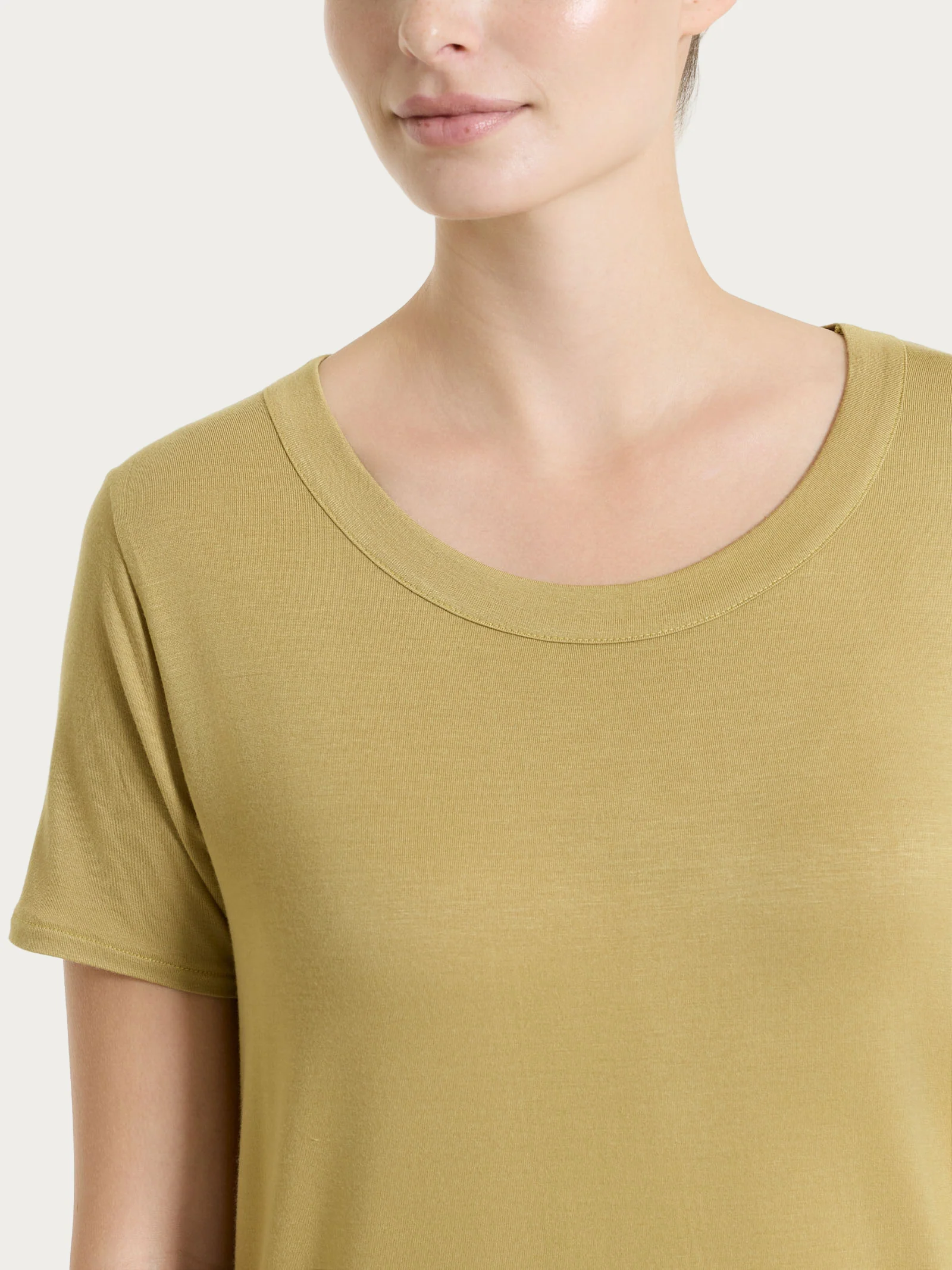 Maglietta a manica corta in Viscosa Summer - Khaki - Image 3